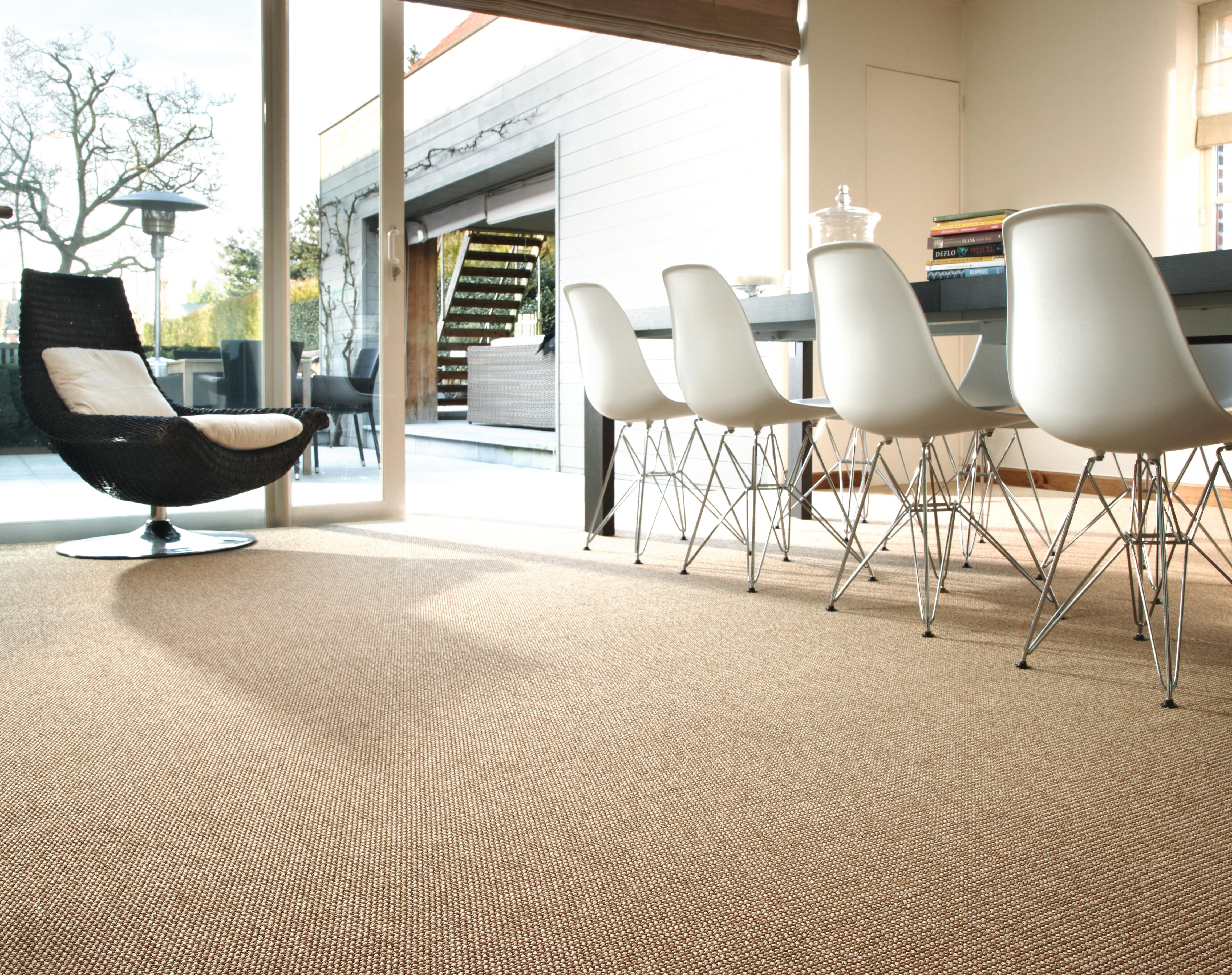 Moquette tissé plat uni beige, Nature sunrise, rouleau l.4 m - 2