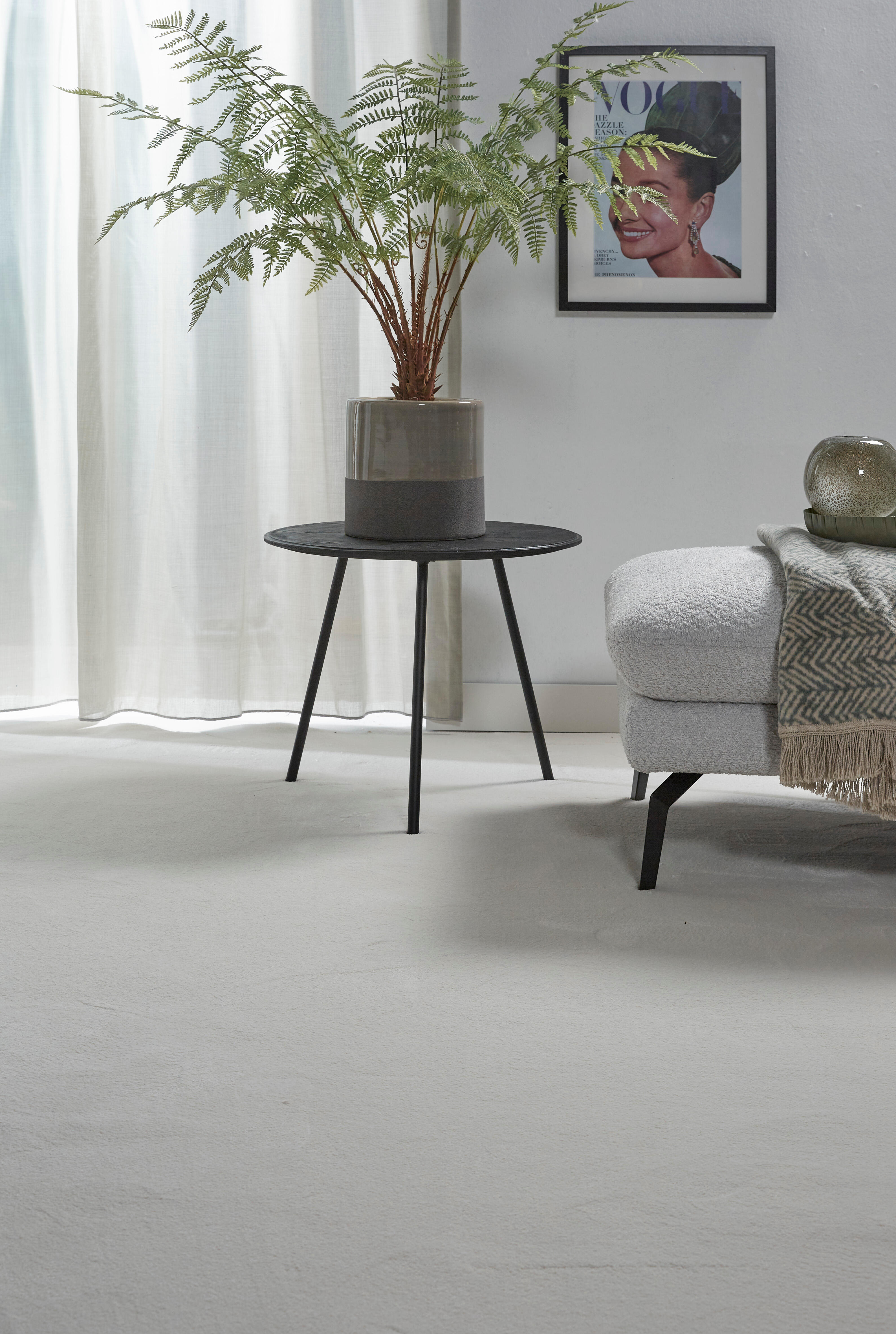 Moquette tufté uni blanc, rouleau l.4 m - 2