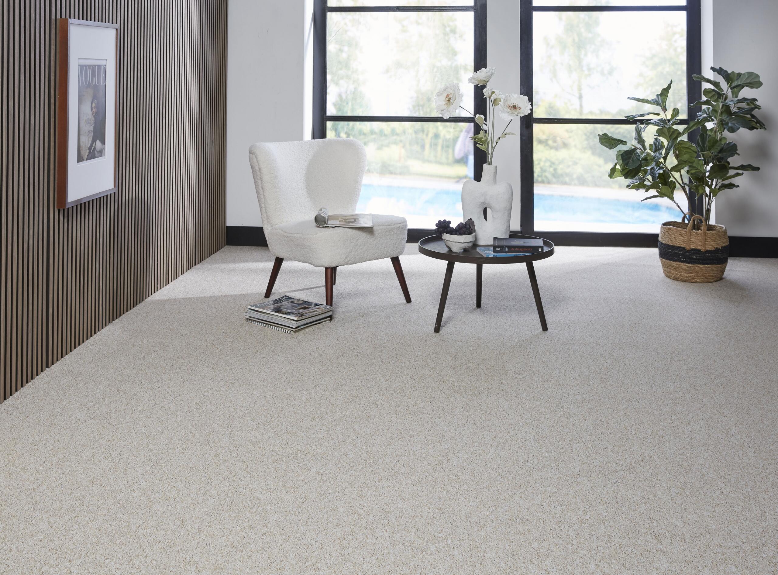 Moquette tufté uni blanc, rouleau l.4 m - 2