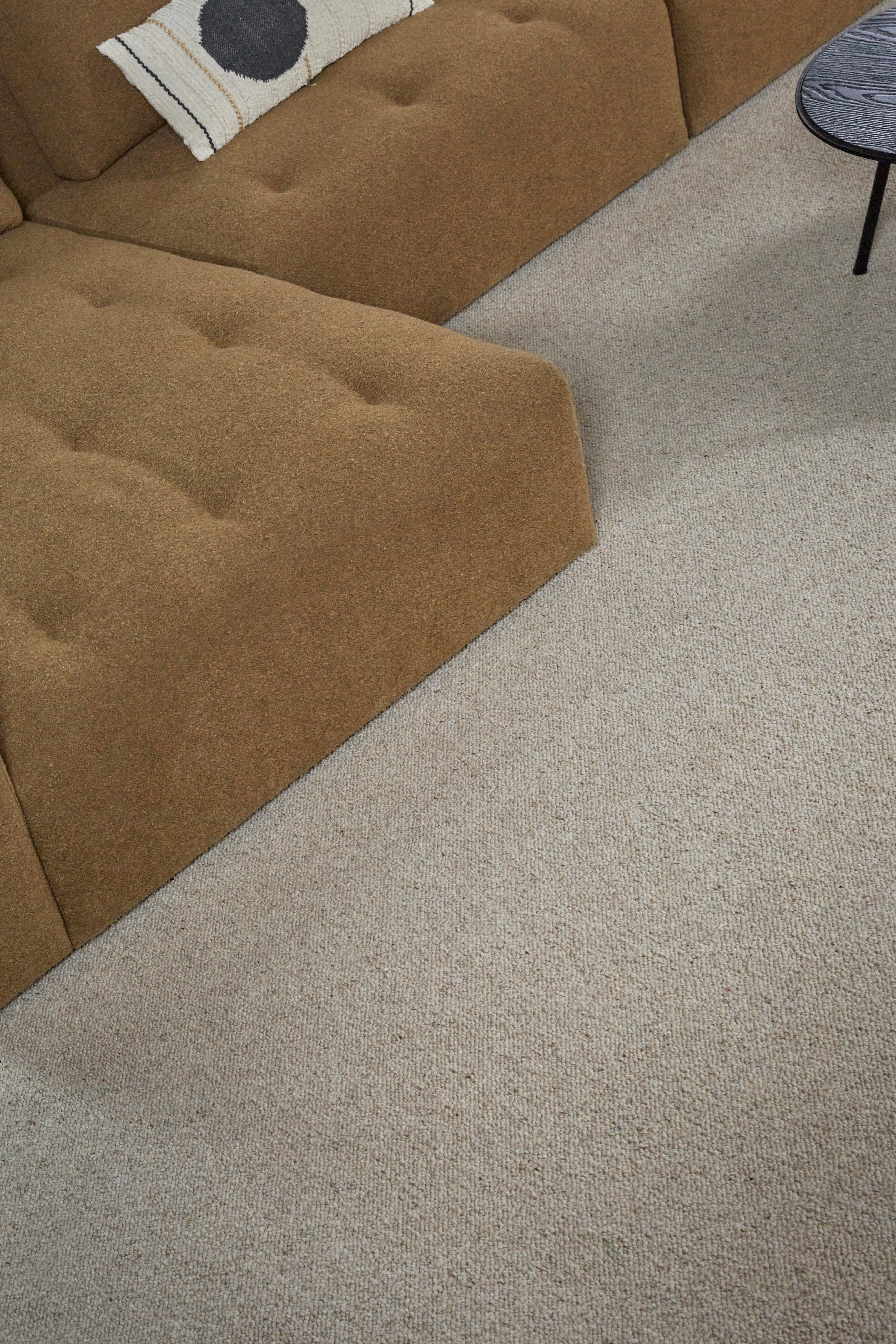 Moquette laine uni beige, rouleau l.4 m - 2