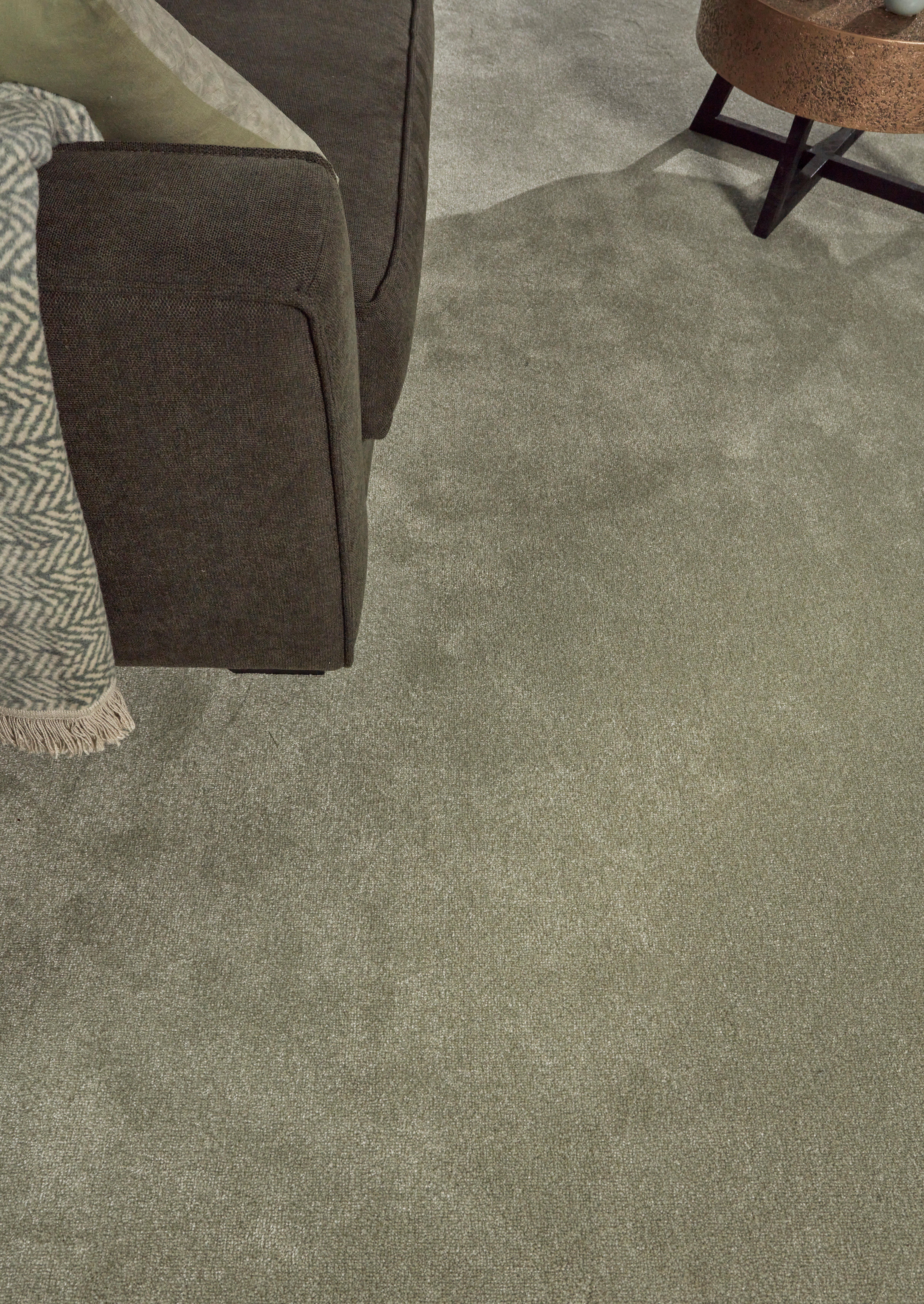 Moquette tufté uni vert, rouleau l.4 m - 2