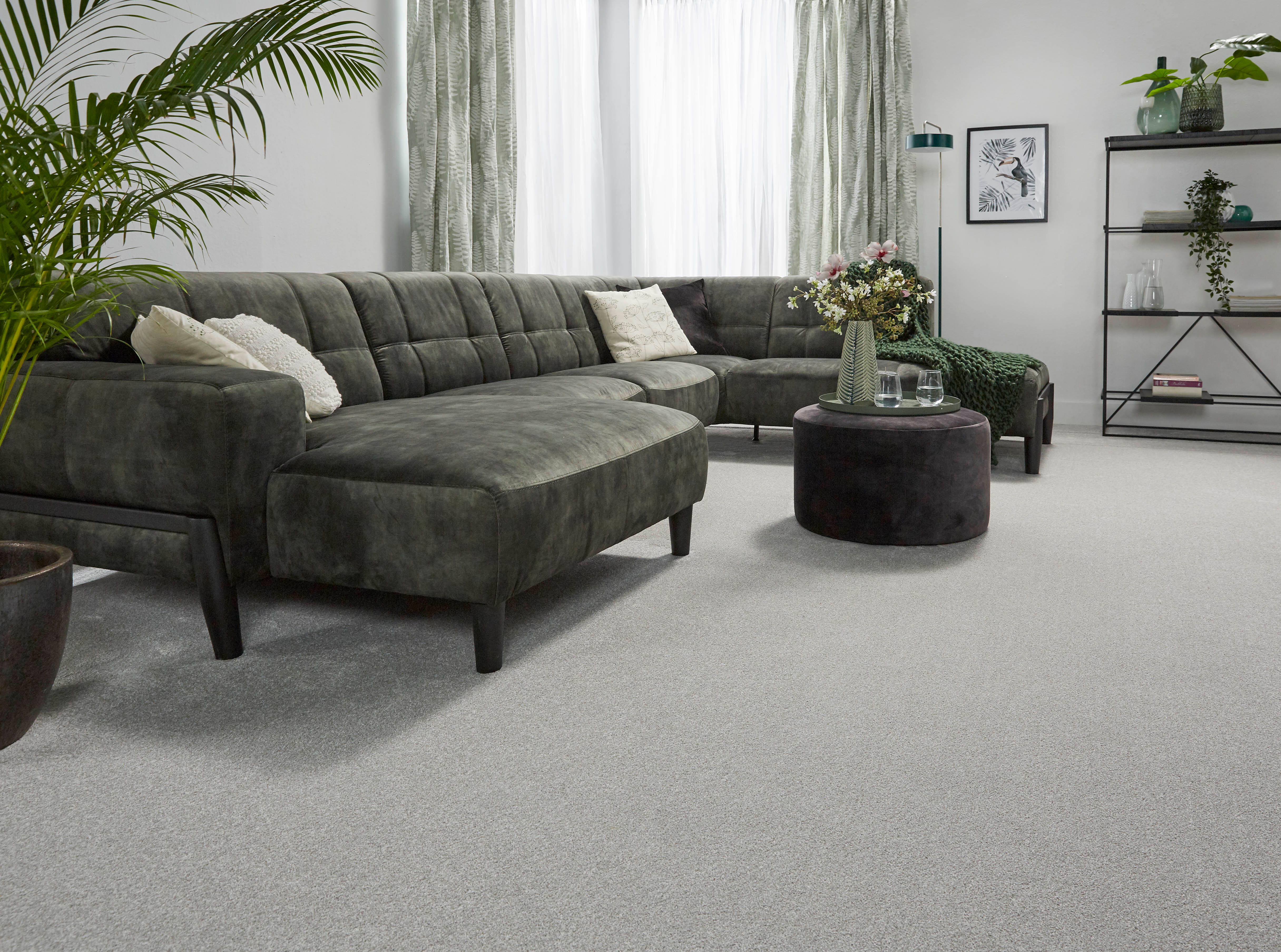 Moquette tufté uni beige, rouleau l.4 m - 2