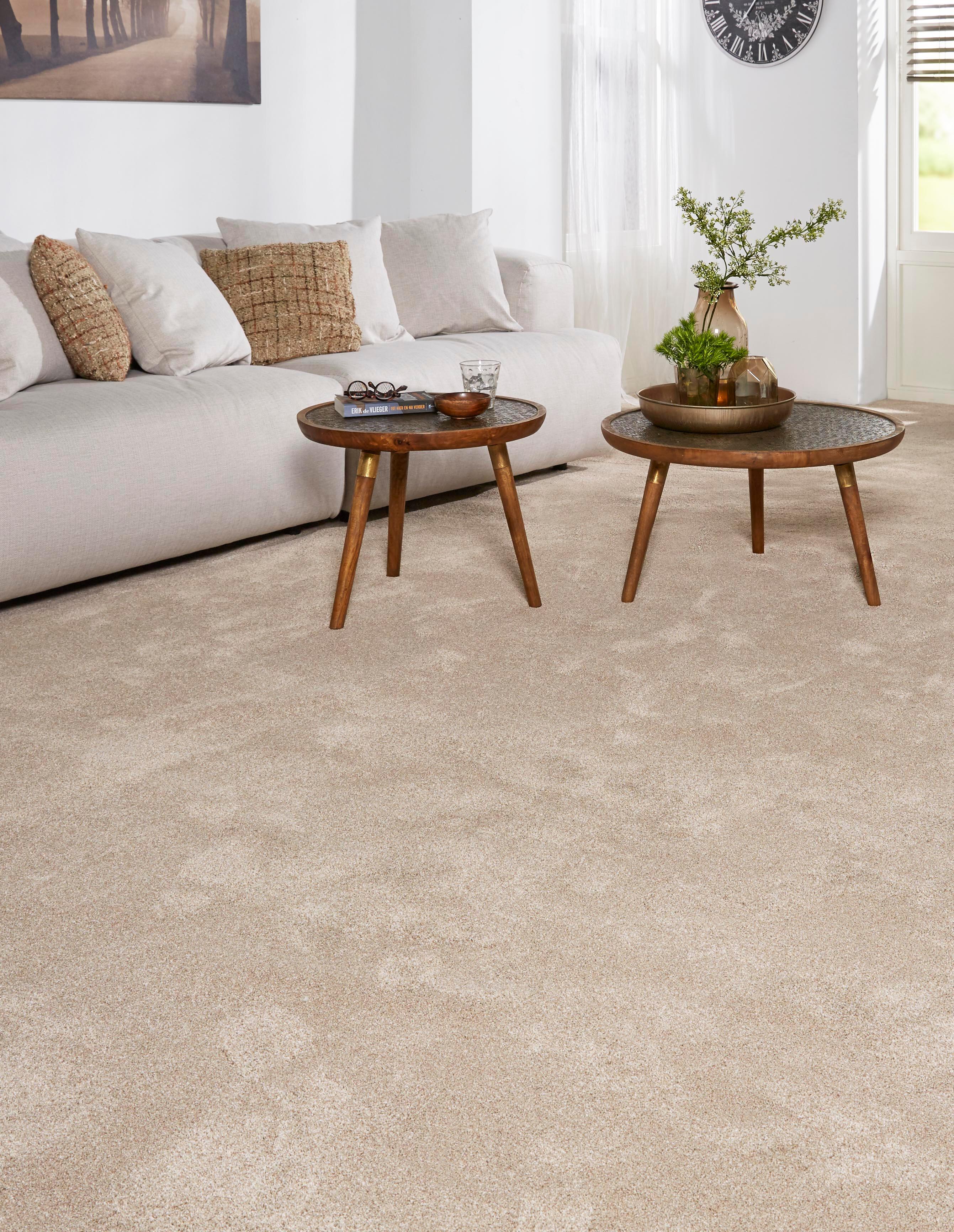 Moquette tufté uni beige, rouleau l.4 m - 2