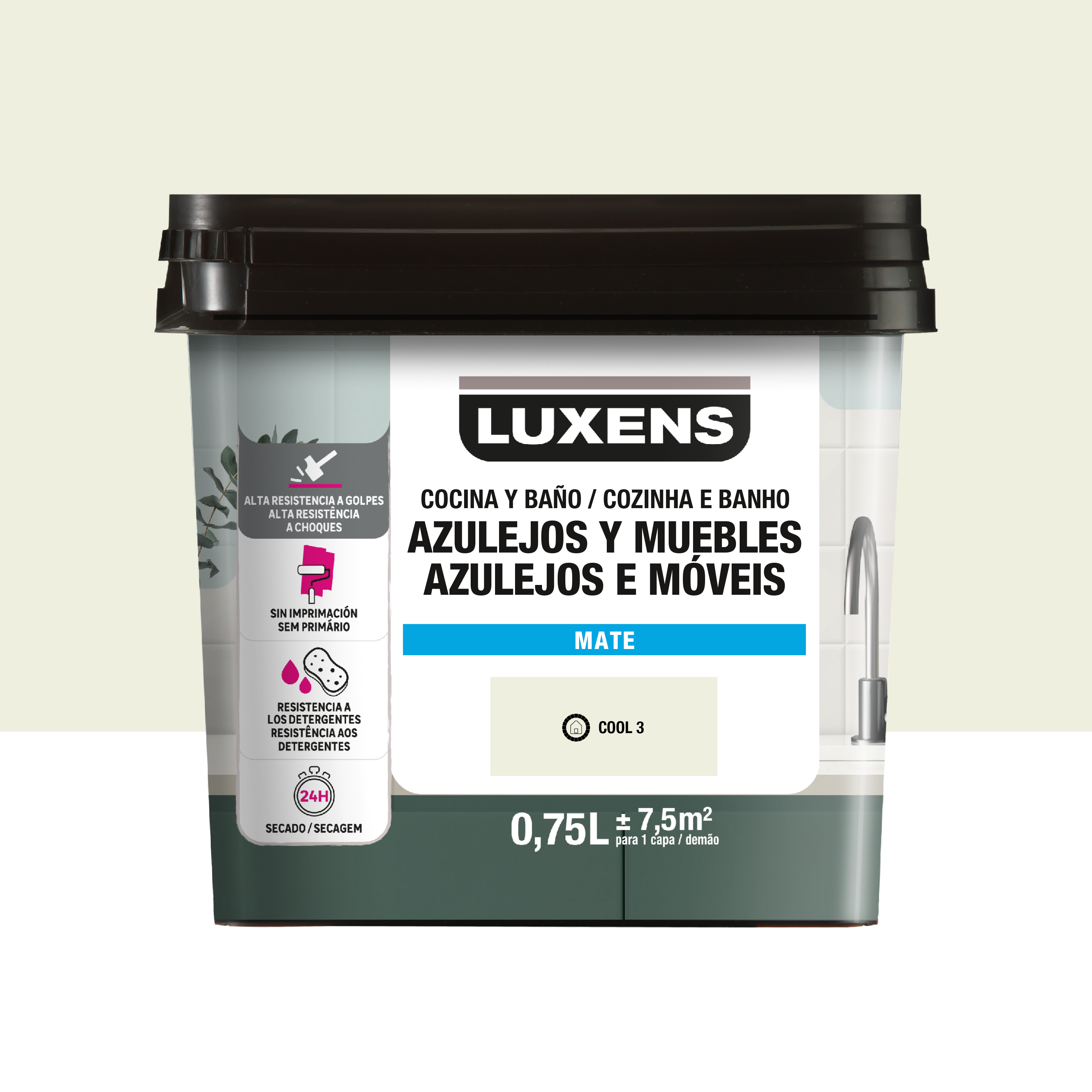 Esmalte muebles y azulejos de cocinas y baños mate luxens 750ml cool 3