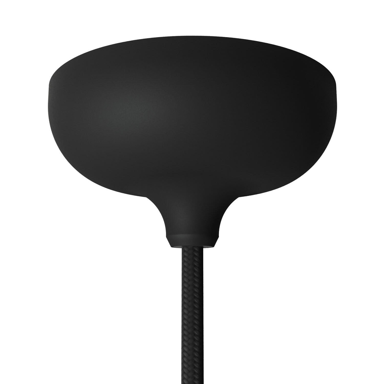 Kit rosace silicone noir pour 2 câbles 13mm , D.8.8cm - 5