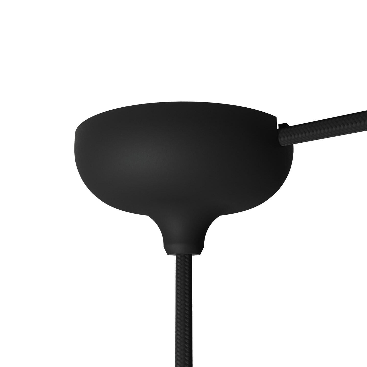 Kit rosace silicone noir pour 2 câbles 13mm , D.8.8cm - 4