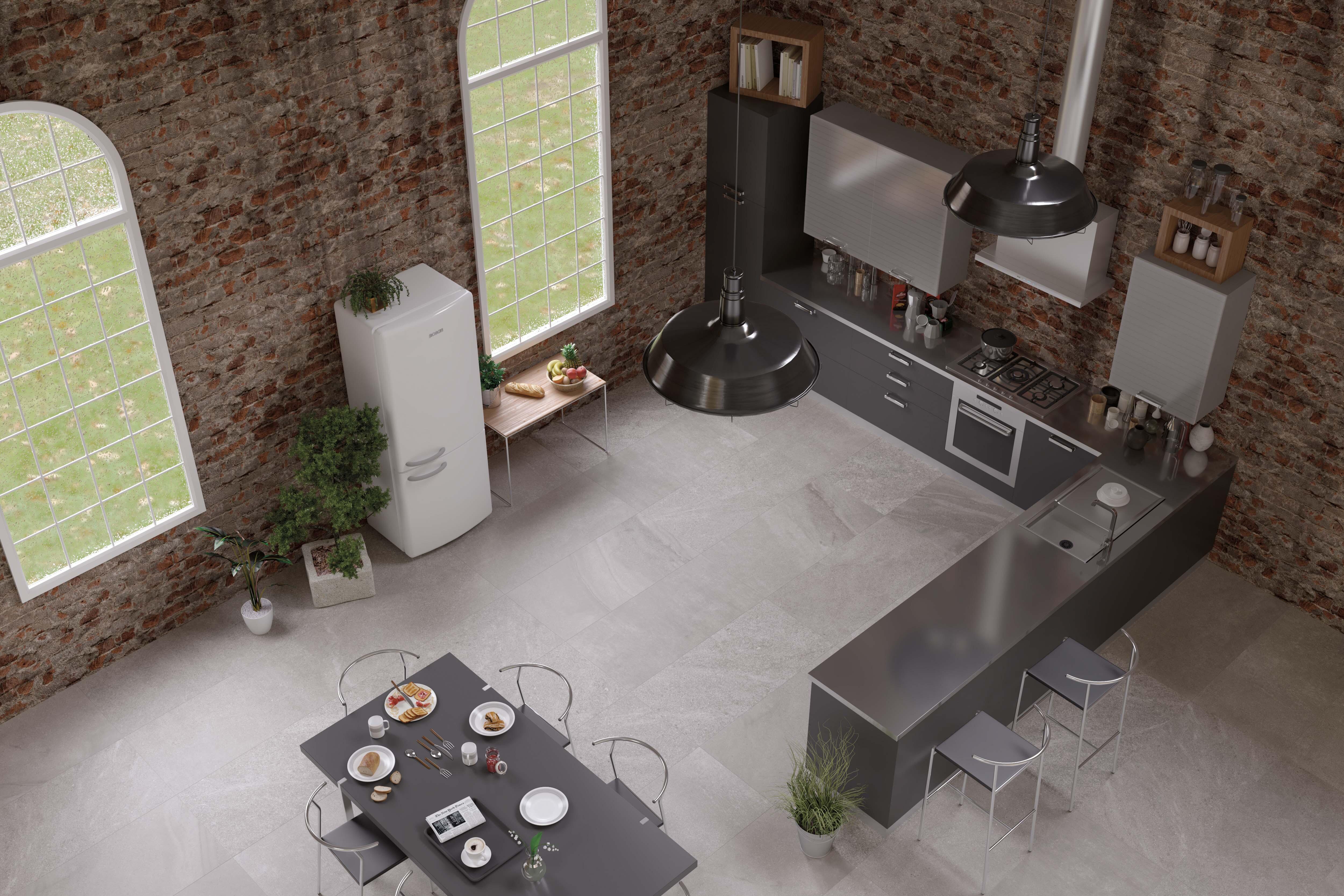 Suelo porcelánico valley efecto piedra blanco 60x120 cm c2