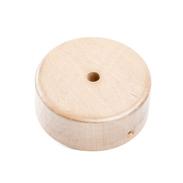 Kit rosace bois naturel pour câble 10mm, D.8.8cm