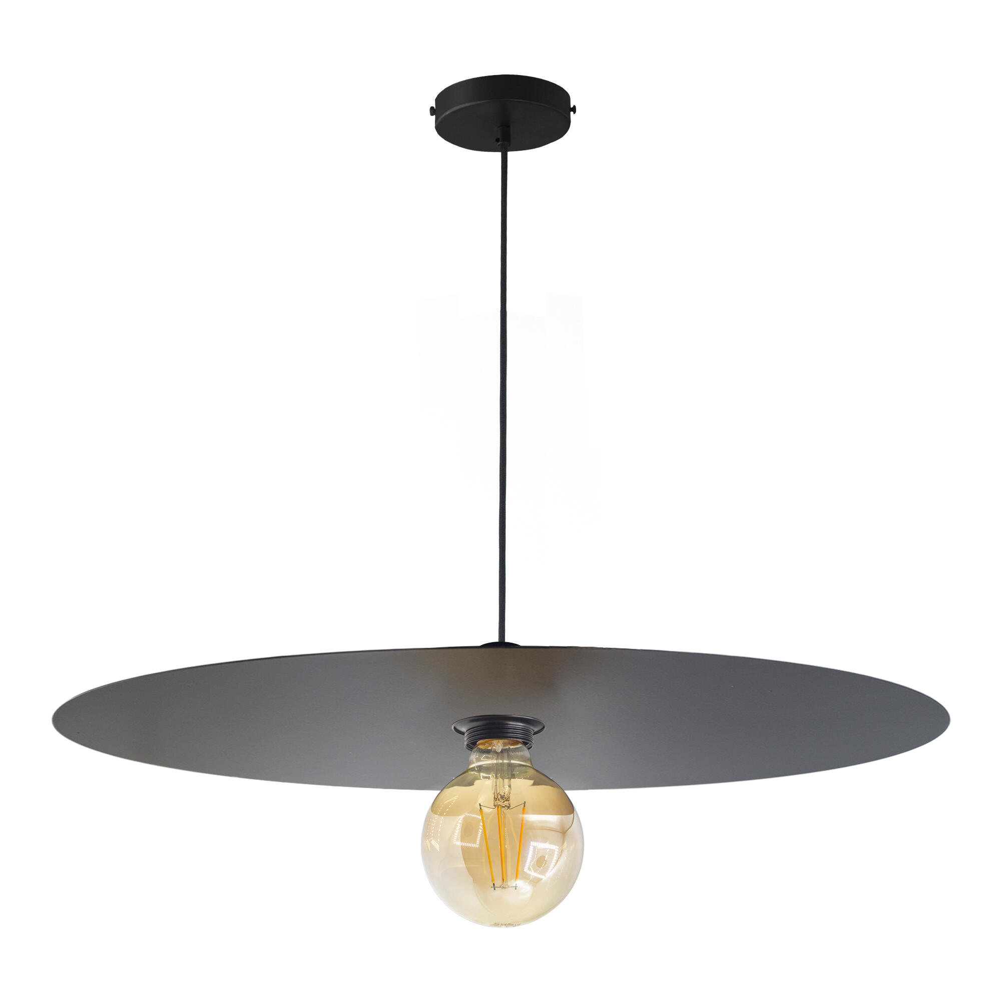 Lámpara de techo nagore 1 luz e27 48 cm negra