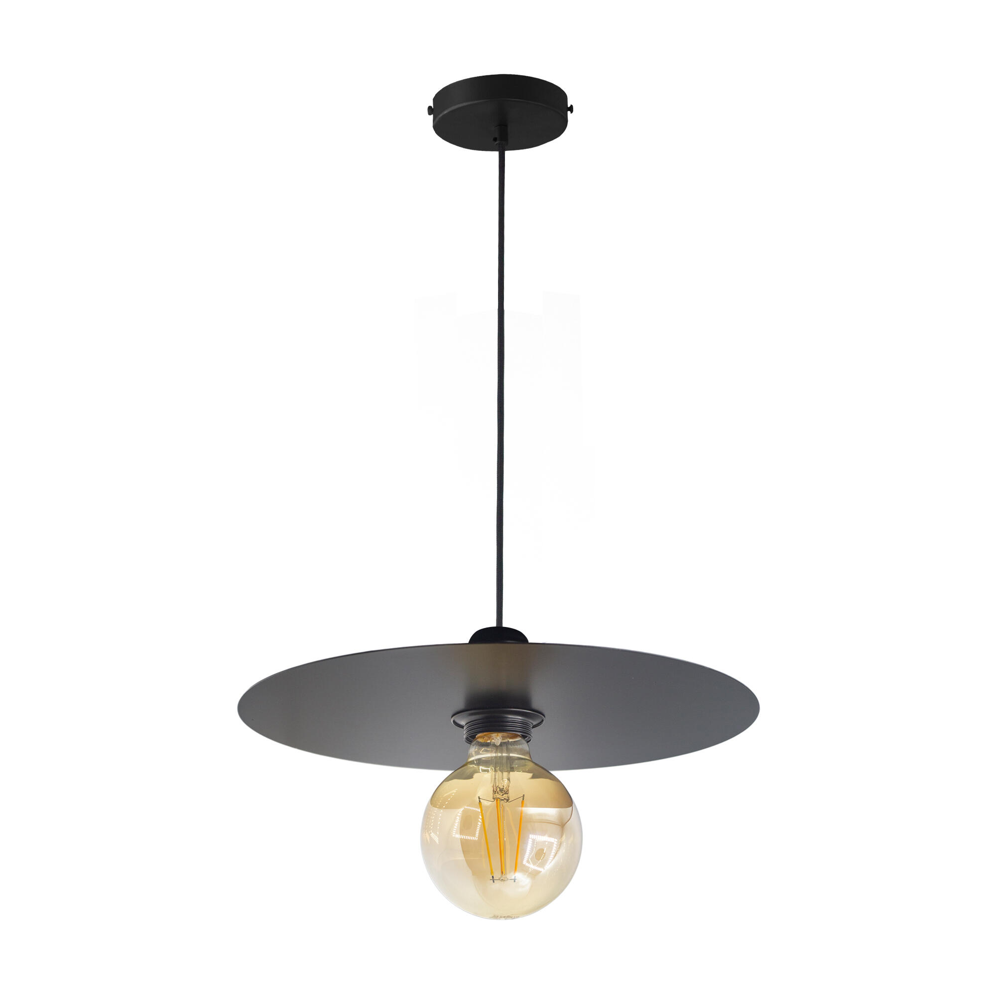 Lámpara de techo negra 1 luz e27 nagore ø28 cm