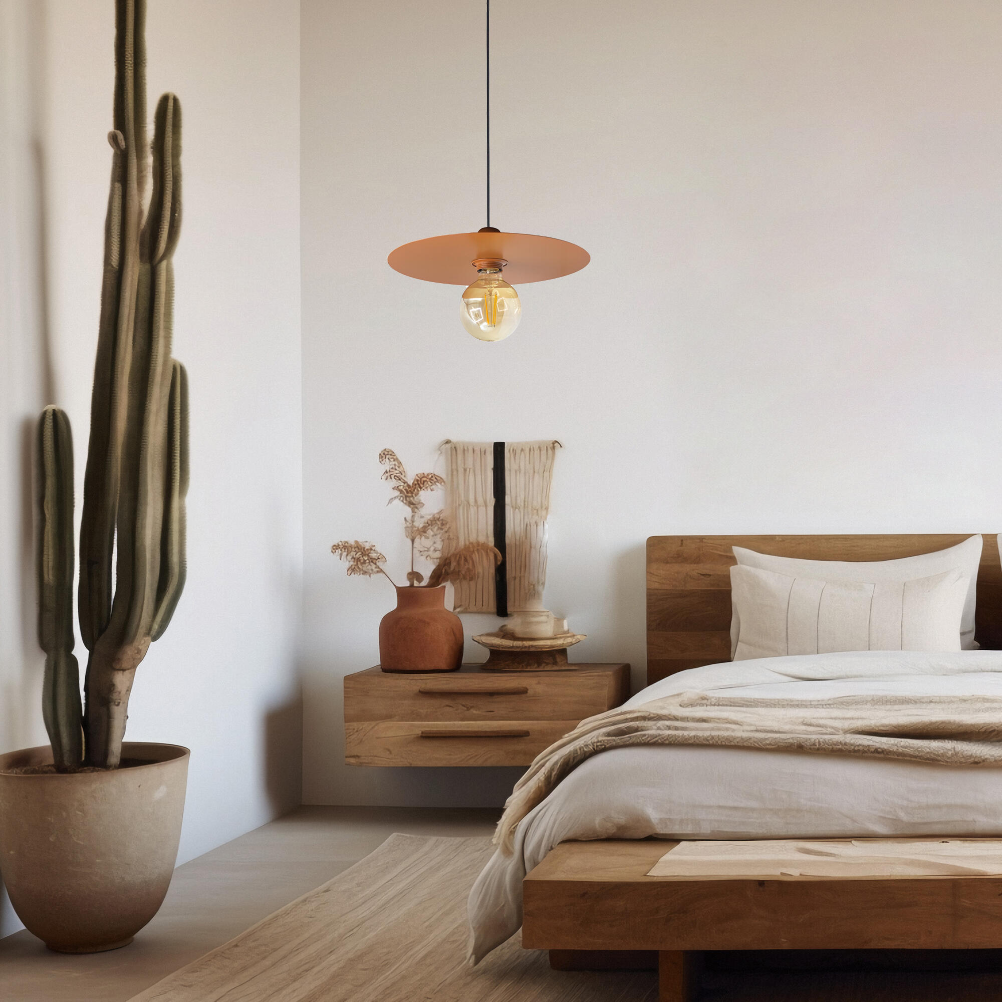 Lámpara de techo nagore 1 luz e27 28 cm naranja