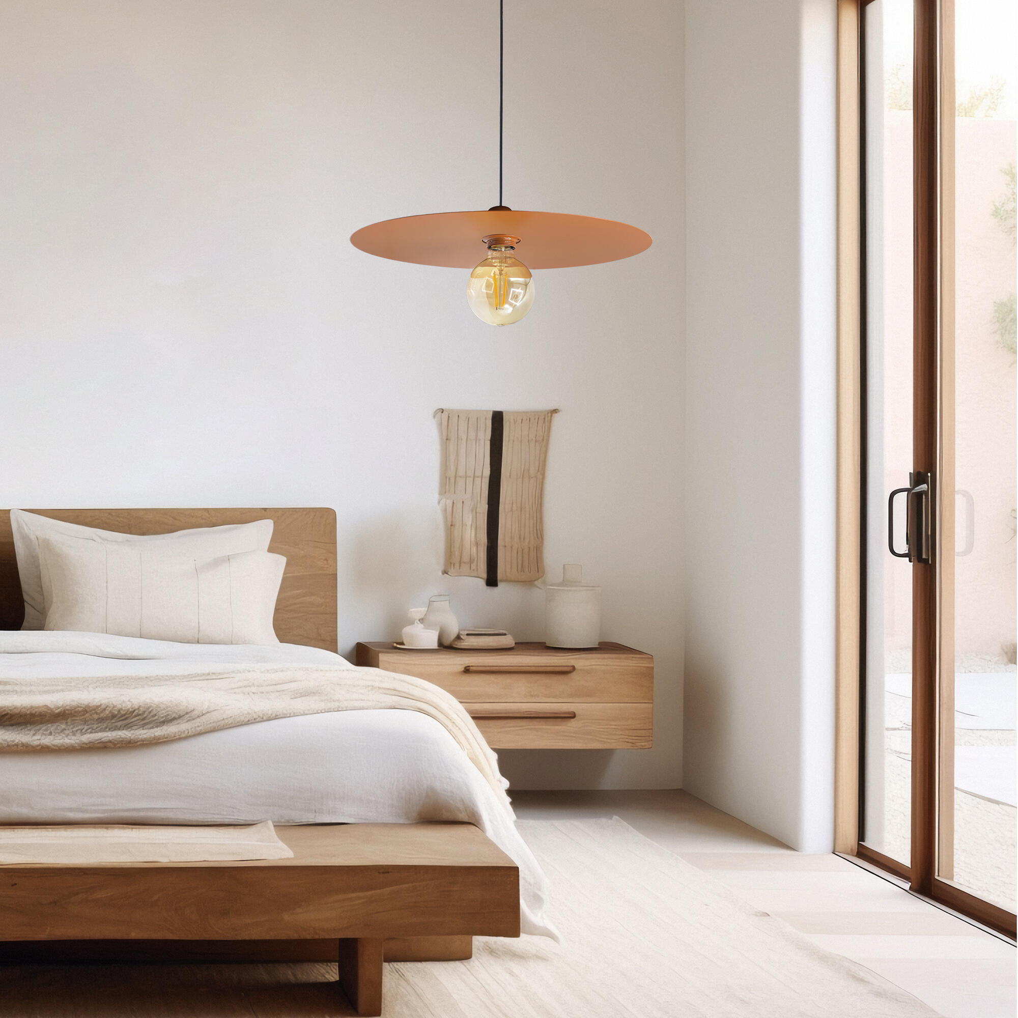 Lámpara de techo de acero naranja 1 luz e27 nagore ø38 cm