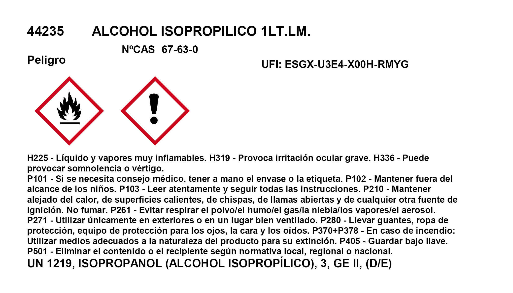 Alcohol isopropílico EUROTEX 1 L - 3