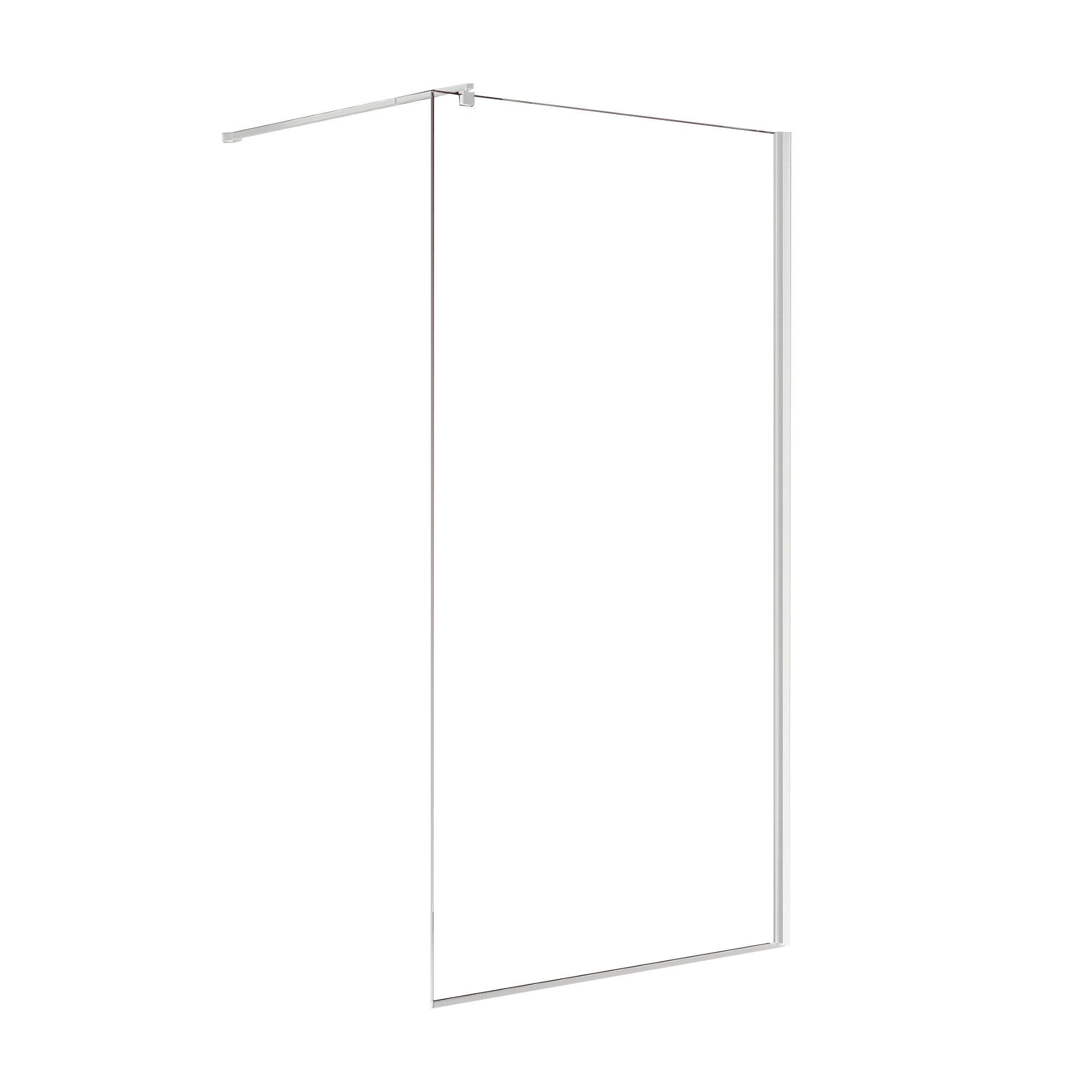 Mampara de ducha fija Onika perfil aluminio cromo (100)x195 cm cristal templado 8mm  - 3
