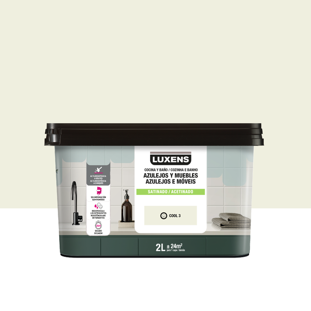Tinta renovação cozinha banho multisuperfícies Cool 3 acetinado 2L Luxens