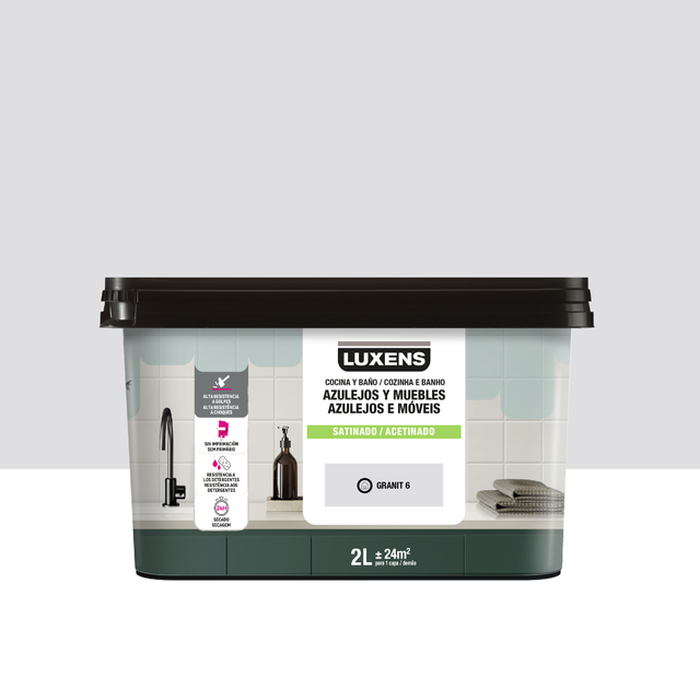 Tinta renovação cozinha banho multisuperfícies Granit 6 acetinado 2L Luxens