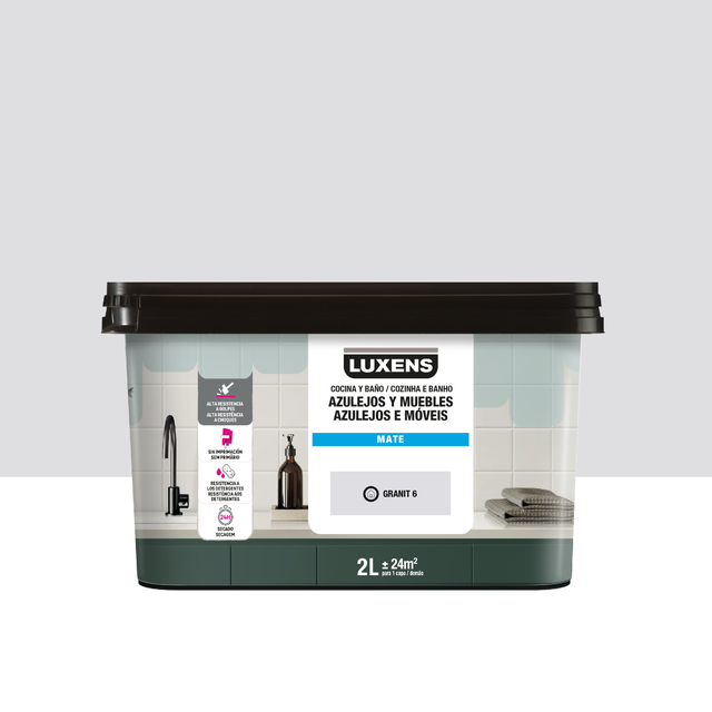 Tinta renovação cozinha banho multisuperfícies Granit 6 mate 2L Luxens