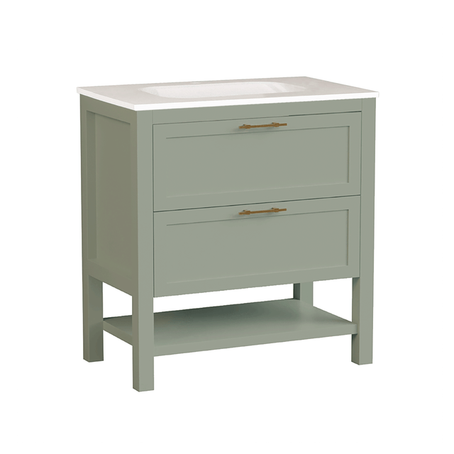 Meuble vasque 2t l.80 x H.85 x P.45cm vert Kende