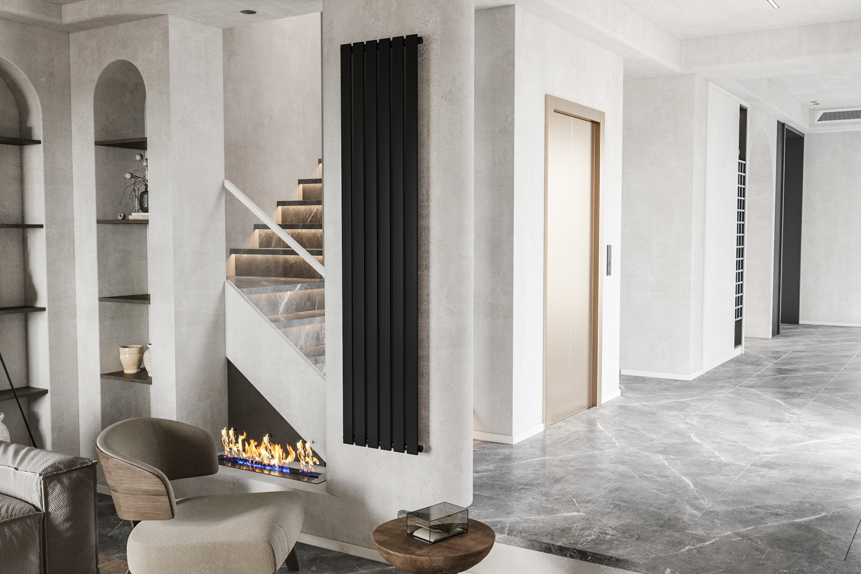 Grzejnik FARON 180x42 cm Czarny 912W Roz 5cm 10 Bar DURATERM - 2
