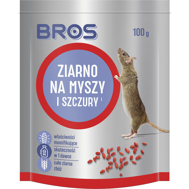 Środek na myszy i szczury ziarno 100g Bros