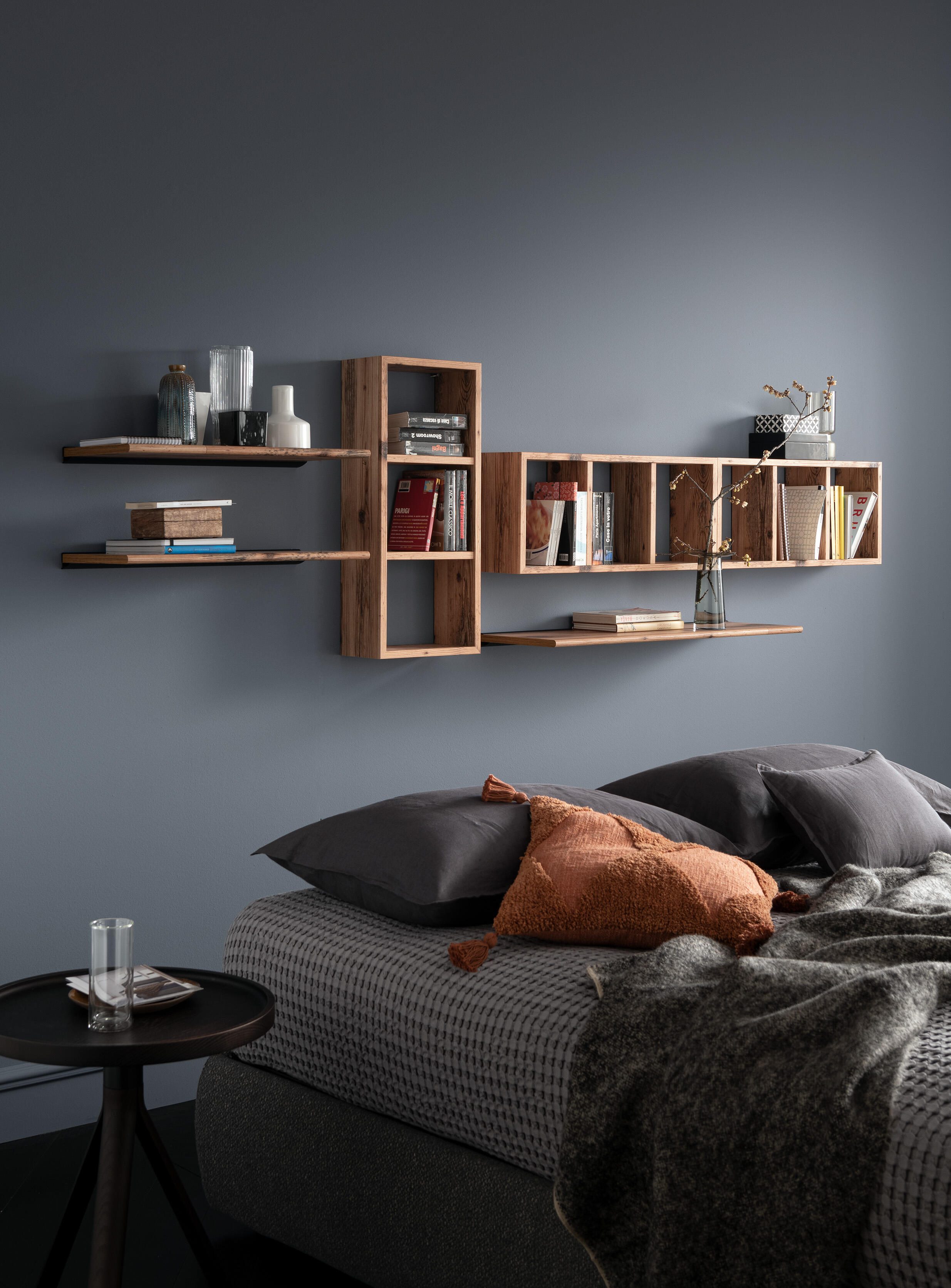 Etagère cube Triade décor chêne satiné, L.30 x H.70 x P.15.5 cm - 2