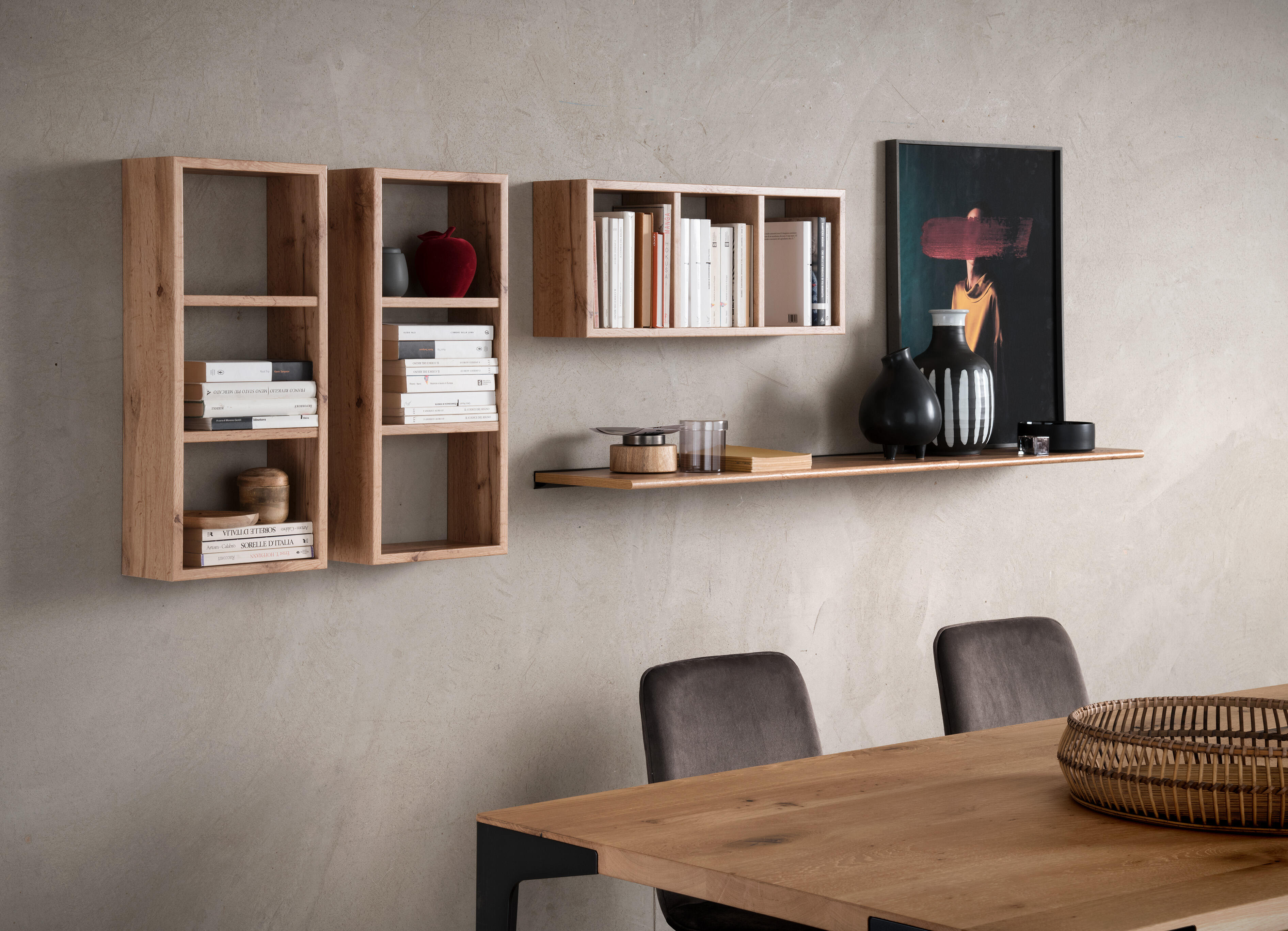 Etagère cube Triade décor chêne sonoma satiné, L.30 x H.70 x P.15.5 cm - 6