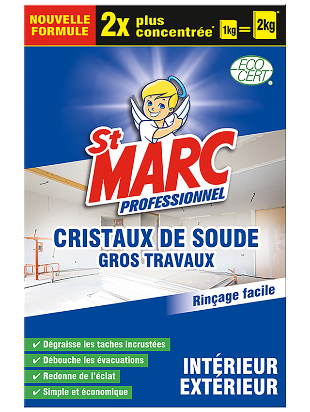 Cristaux de soude gros travaux 1 Kg = 2 Kg - SAINT MARC PRO