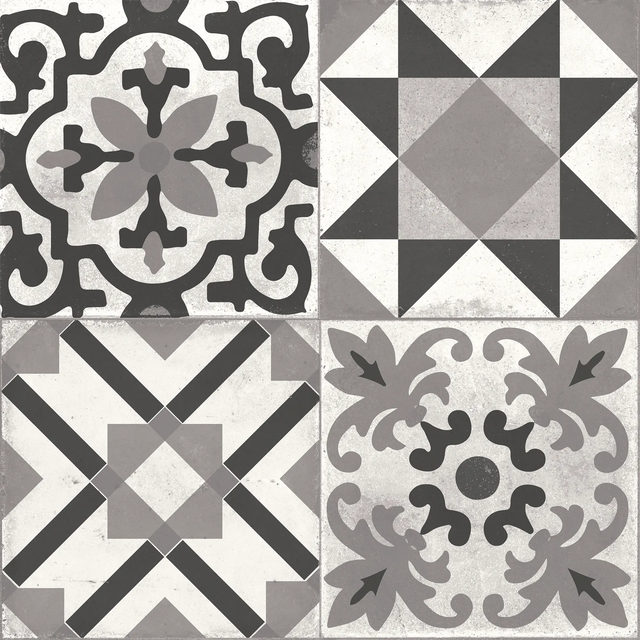 Pavimento cerâmico hidraúlico 33X33CM Beton Heritage cinza