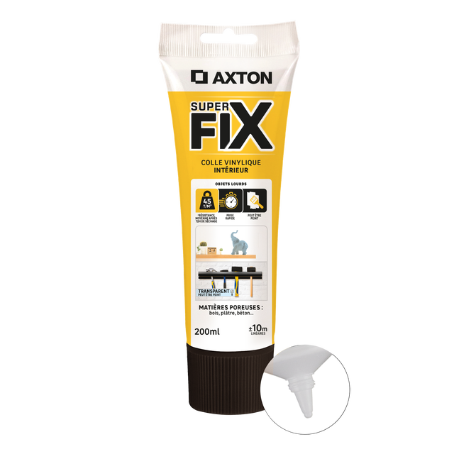 Colle de fixation pâte acrylique Superfix AXTON, 200ml transparent