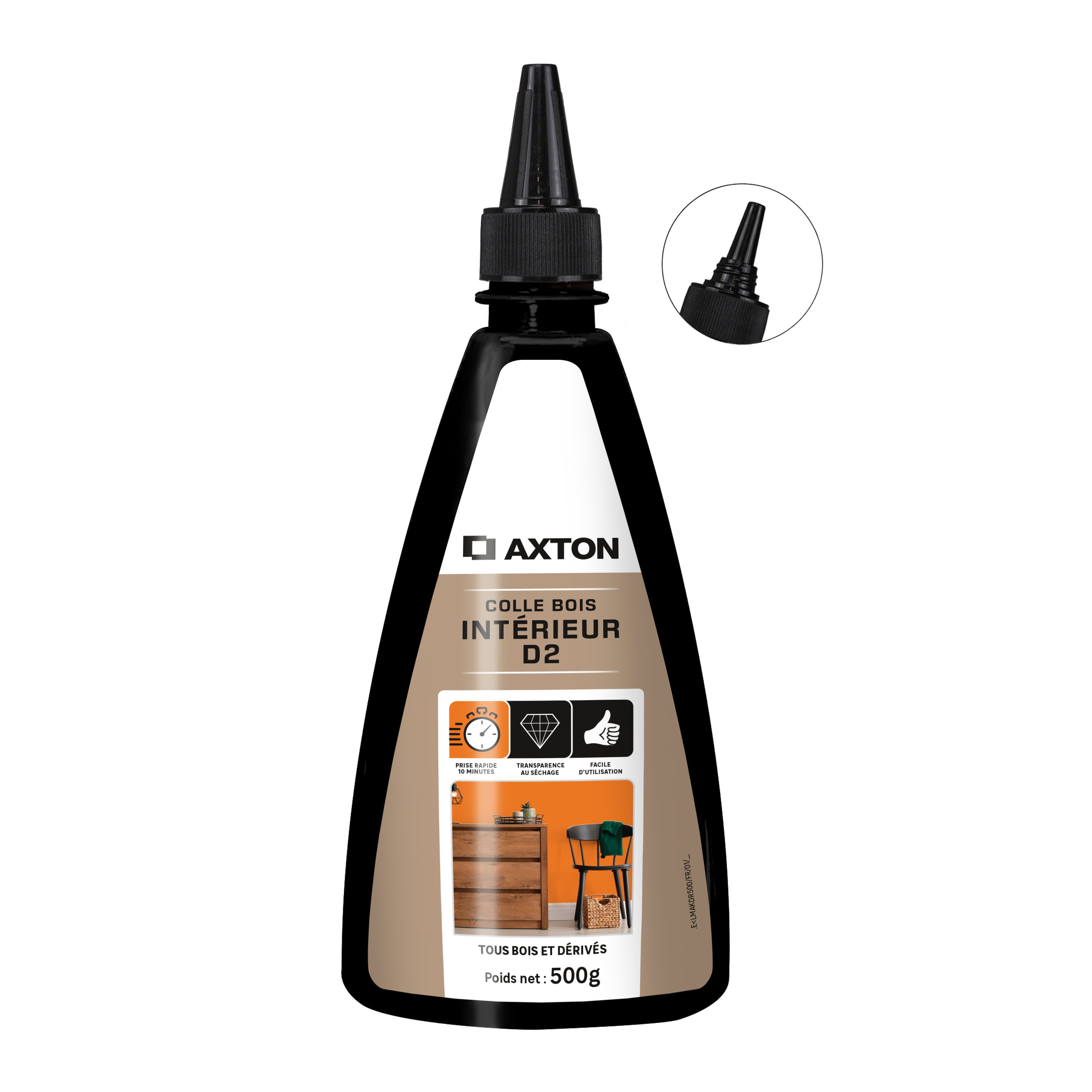 Colle d'assemblage liquide Bois intrieur d2 AXTON, 500 g transparent |  Leroy Merlin