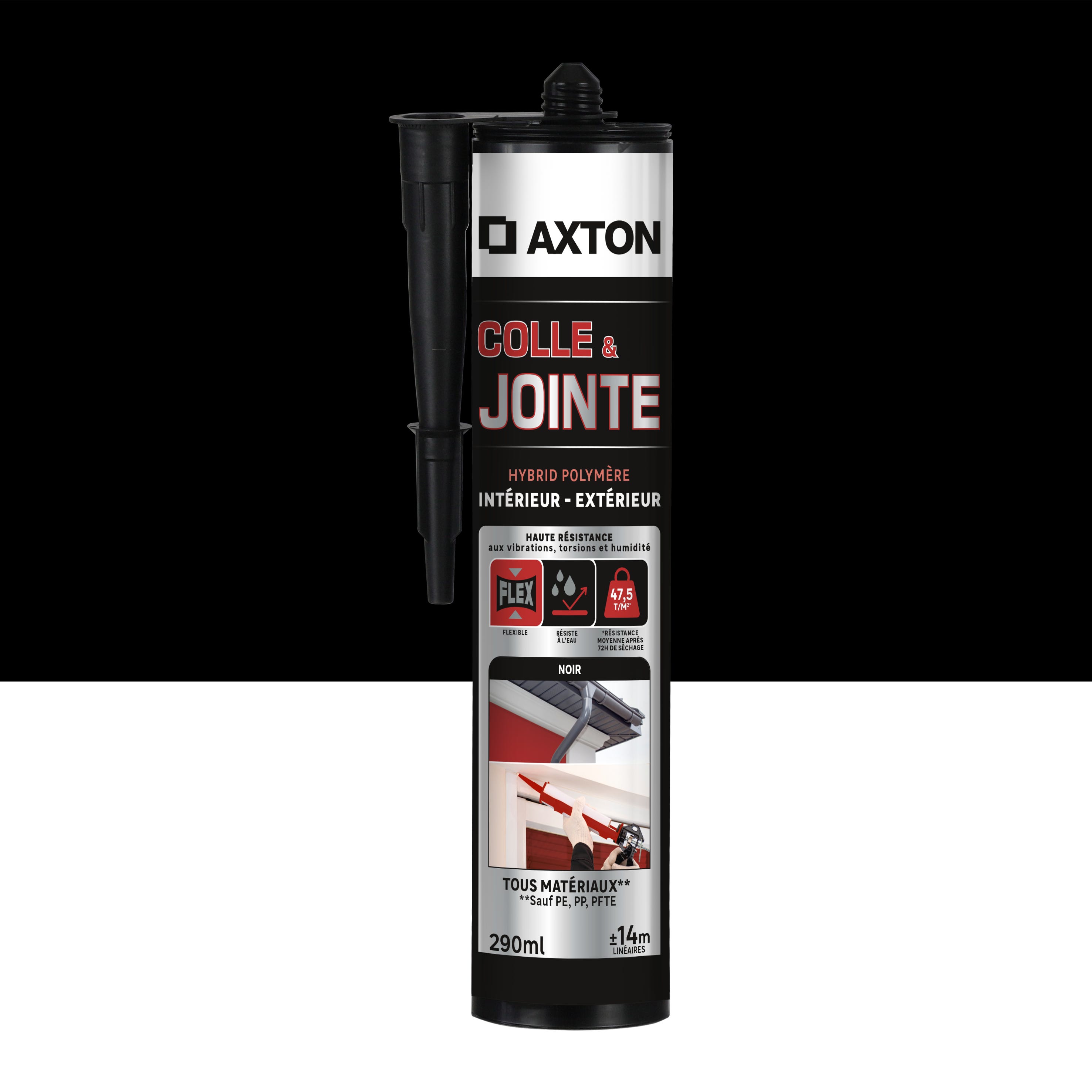 Colle 4004 Colle de fixation pâte MS polymère AXTON Colle & jointe noir, 290ml ...