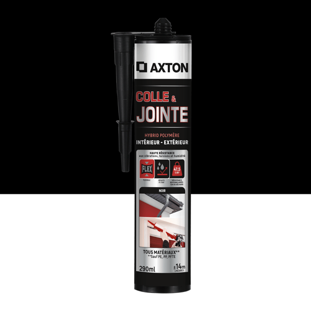 Colle de fixation pâte MS polymère Colle & jointe AXTON, 290ml noir