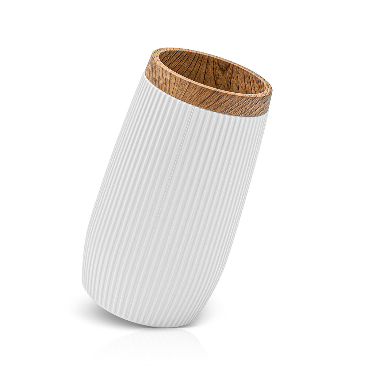 Bicchiere da bagno porta spazzolini London  L 7.3 x H 12.1 in polipropilene bianco - 3