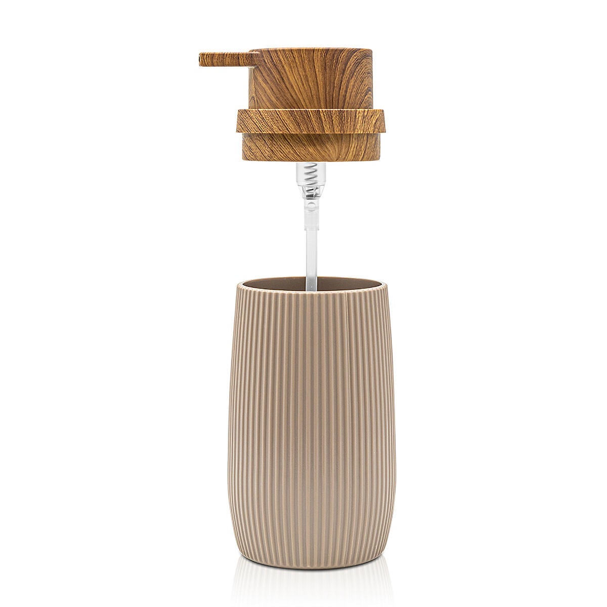 Dispenser sapone per bagno d'appoggio London tortora in polipropilene 0.28 l - 3