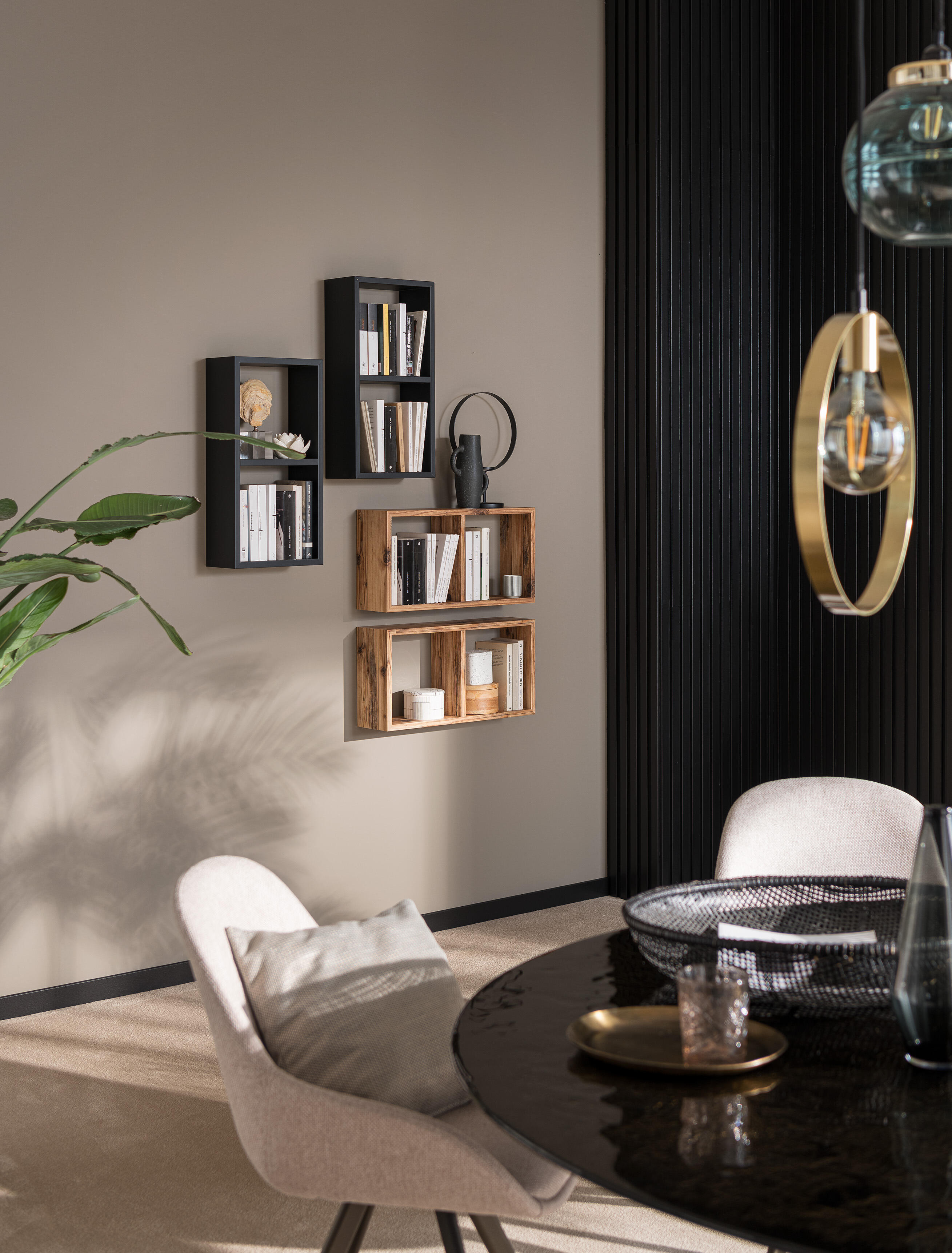 Etagère cube Yasmine décor alpine, L.59 x H.30 x P.14.5 cm, Ep.18 mm - 2