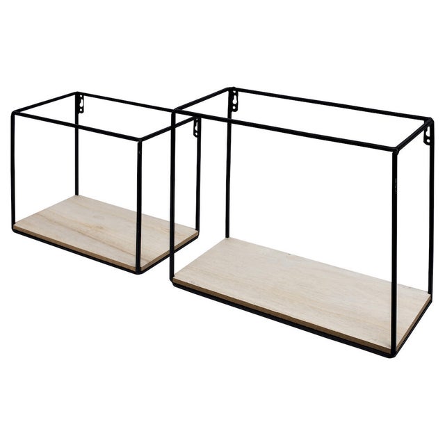 Etagère murale Duraline mdf et métal, H.25 x L.30 cm x P.25 cm, Ep.0.5 cm