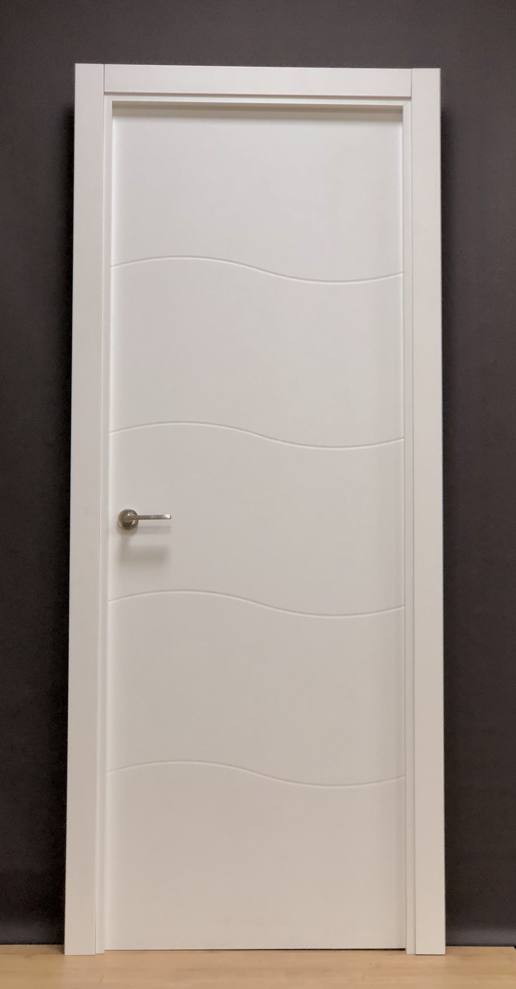 Pack puerta interior maciza NEW DAKAR 82,5 cm DERECHA + molduras+ manivela (Envío gratis) - 2