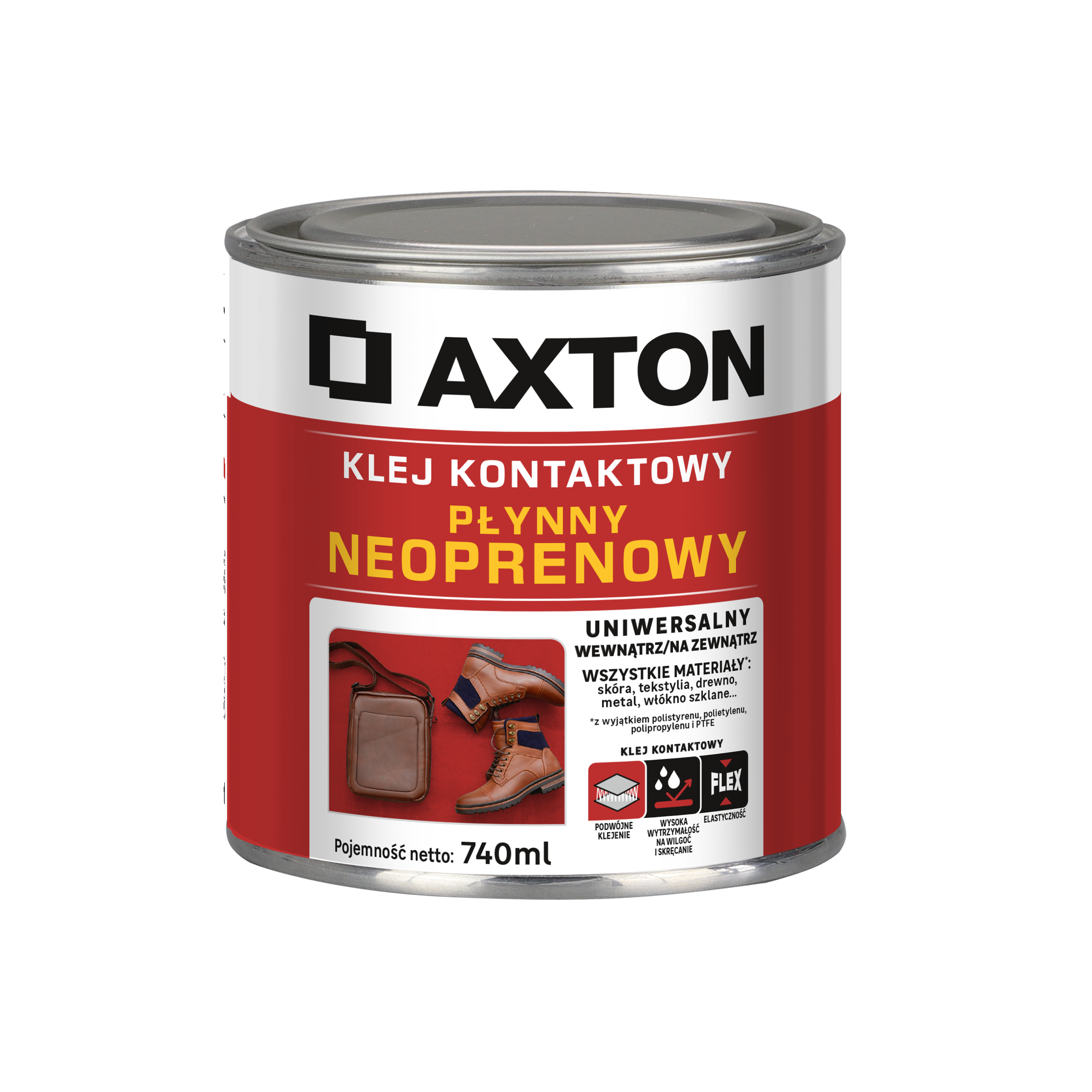 Klej neoprenowy kontaktowy bezbarwny 0.75 litra AXTON