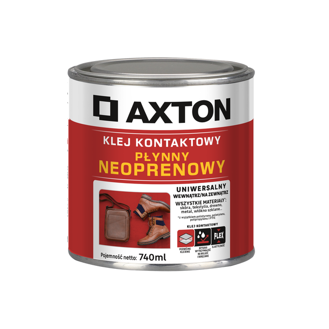 Klej neoprenowy kontaktowy bezbarwny 0.75 litra AXTON