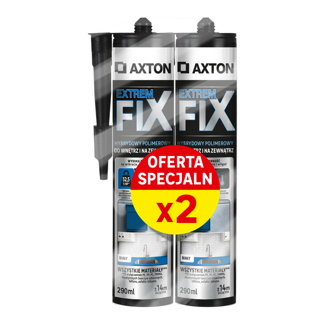 Klej montażowy hybrydowy polimerowy biały 290 ml Axton