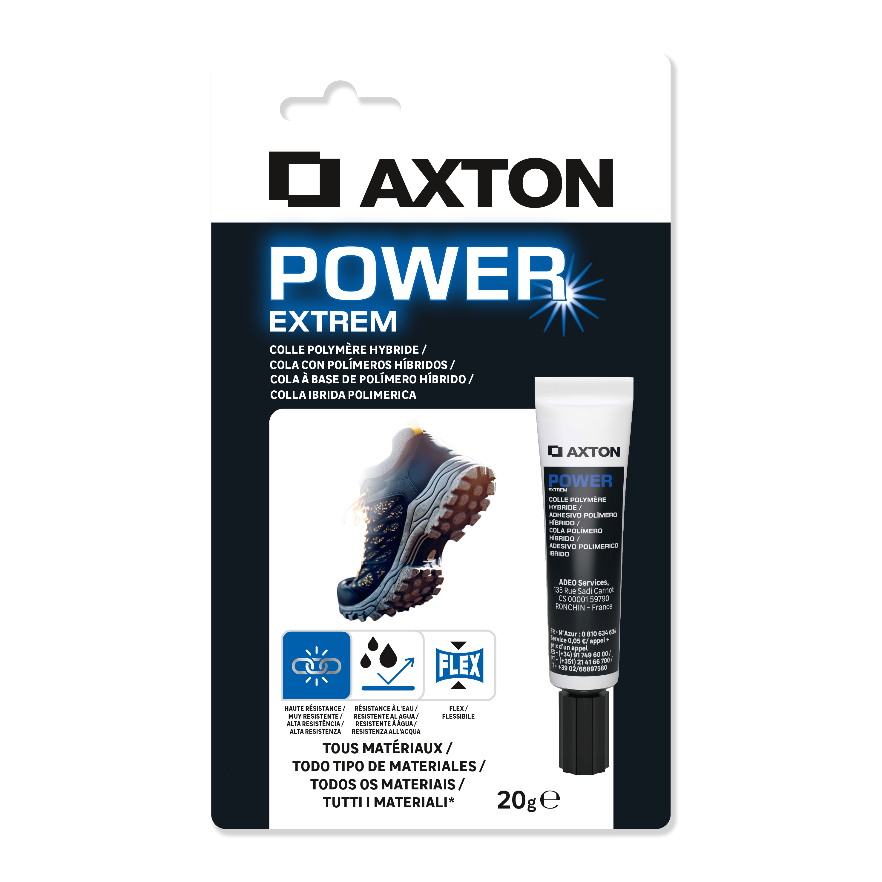 Adhesivo polimero AXTON 20 ml transparente para PVC, madera, hormigón, cerámica, aplicación sin herramienta, resistente al agua, se puede reposicionar, goma elástica, resiste a las torsiones. Para unir materiales. - 6