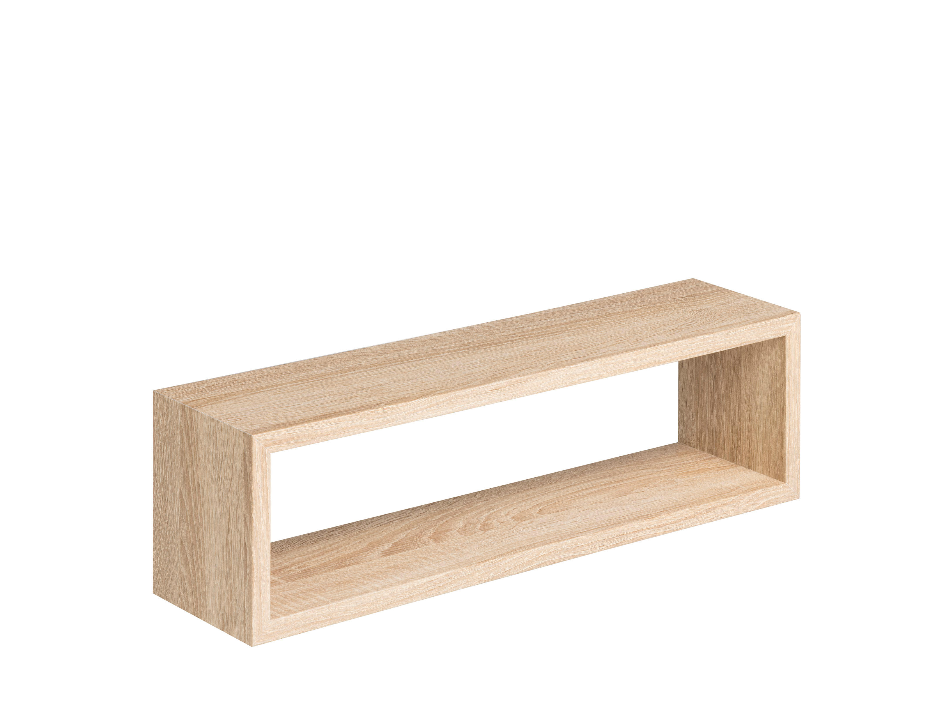 Etagère cube Chany décor chêne sonoma, L.59 x H.17 x P.14.5 cm, Ep.18 mm - 2