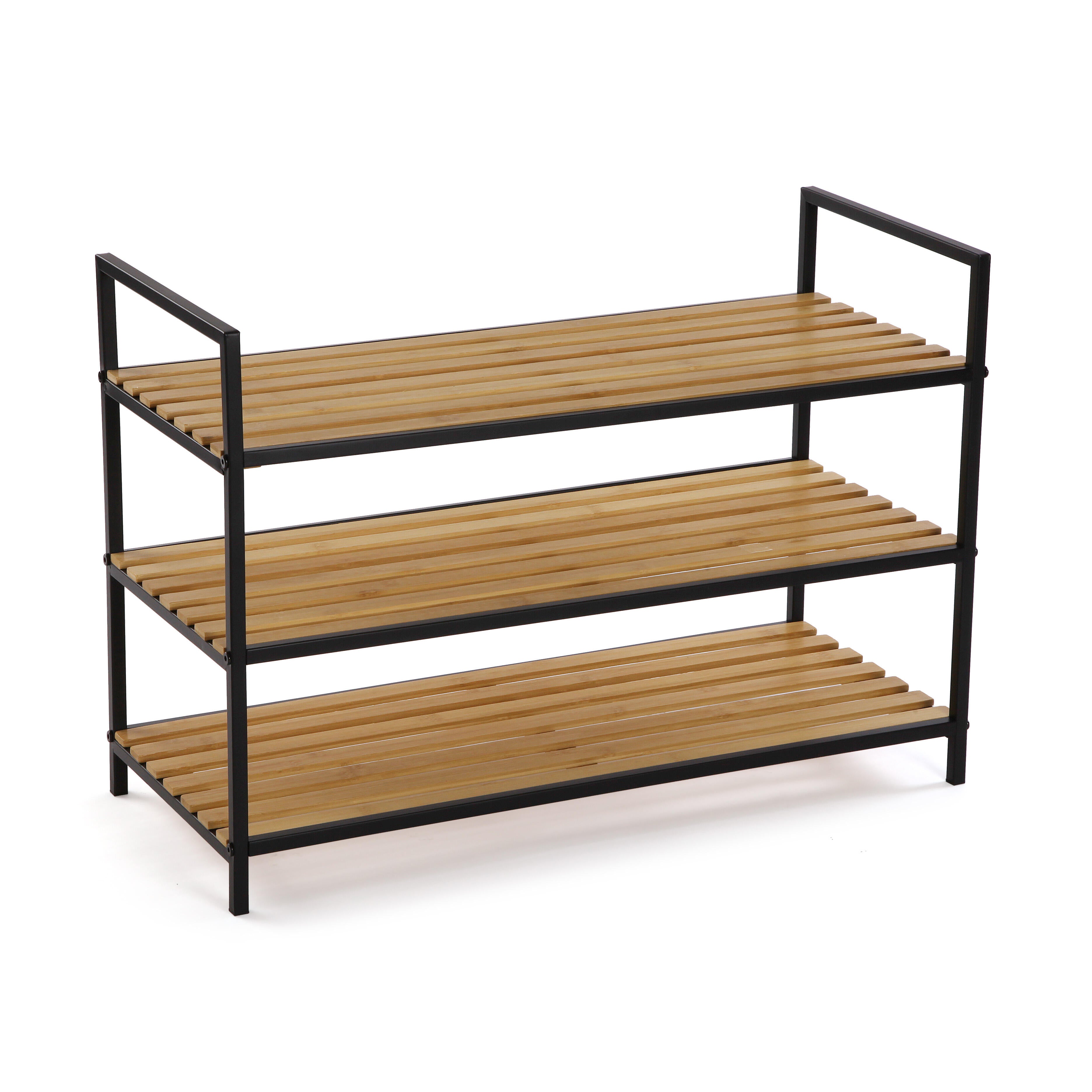 Estante para el baño de bambú negro pua 70x30x48.5cm