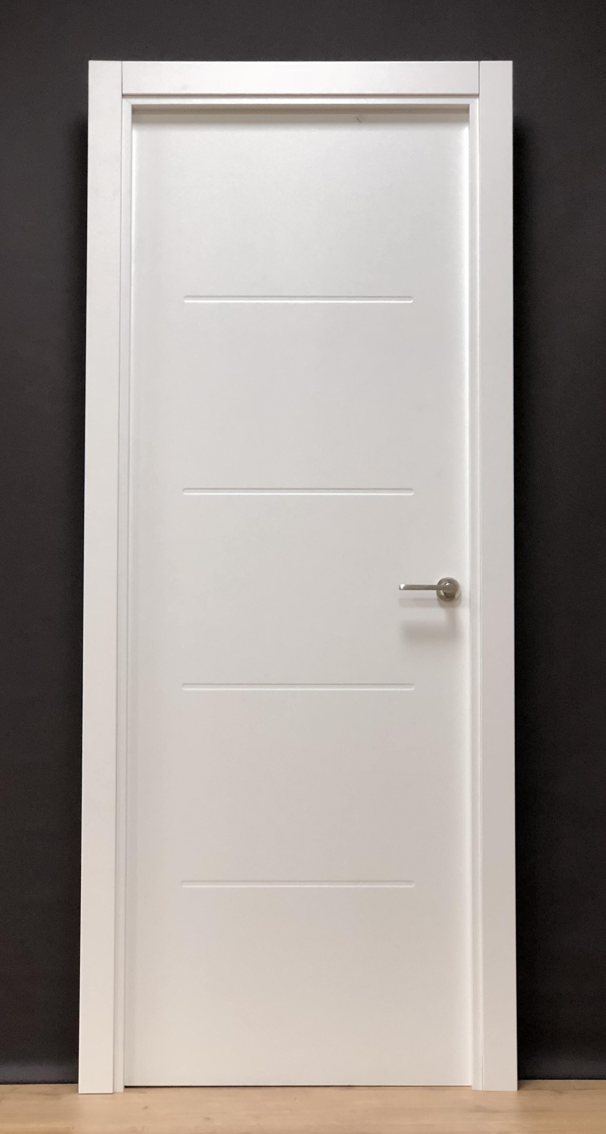 Pack puerta interior maciza NEW SAHARA de 82,5 cm IZQUIERDA + molduras+ manivela (Envío gratis) - 2