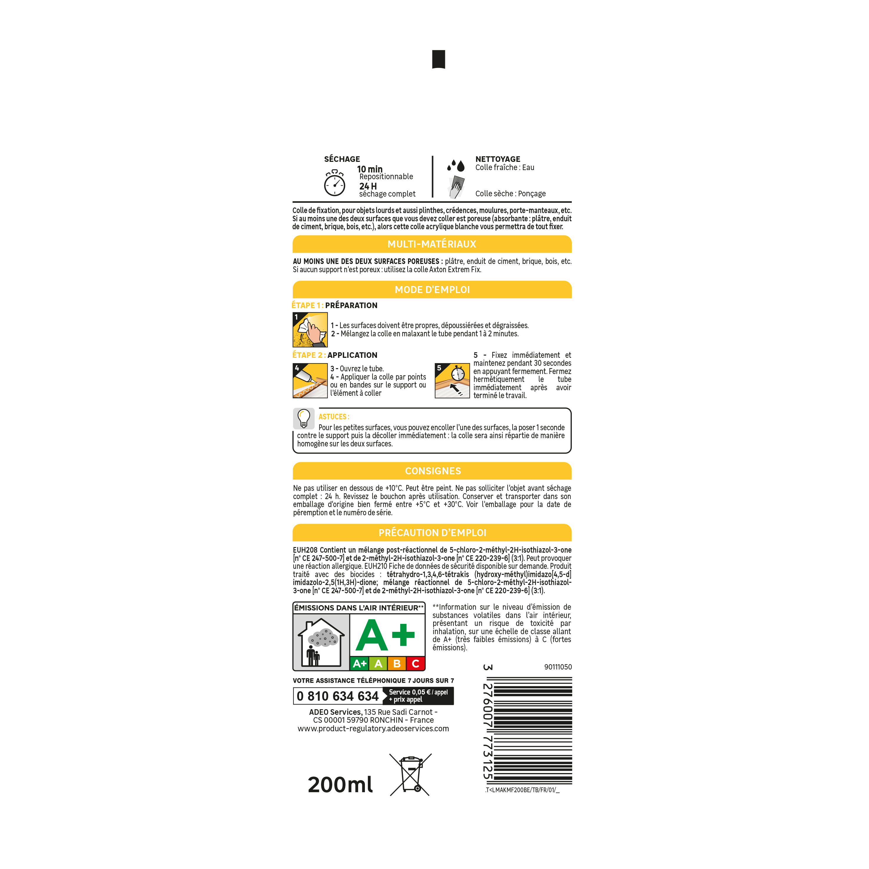 Colle de fixation pâte acrylique Superfix AXTON, 200ml transparent - 5