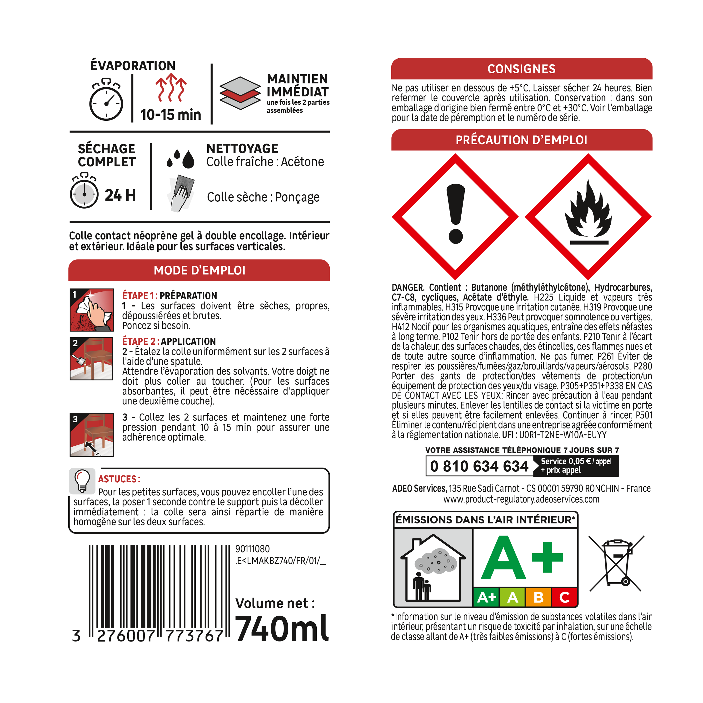 Colle d'assemblage gel néoprène Gel AXTON, 740ml beige - 5