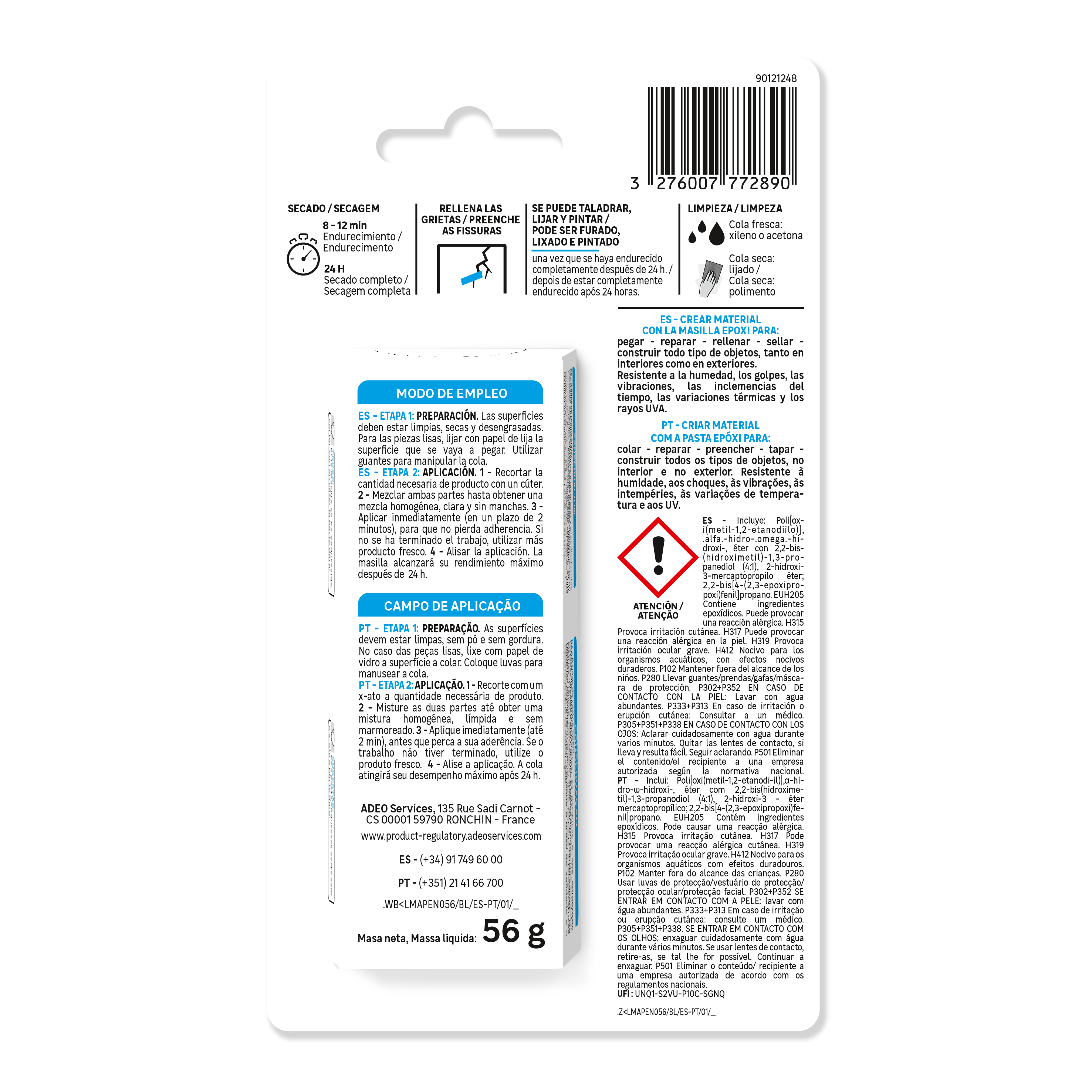 Adhesivo epoxi AXTON 56 gr transparente para madera, PVC, cuero, aplicación sin herramienta, bi componente para mezclar, resistente al agua. Para pegar y reparar un material roto. - 2