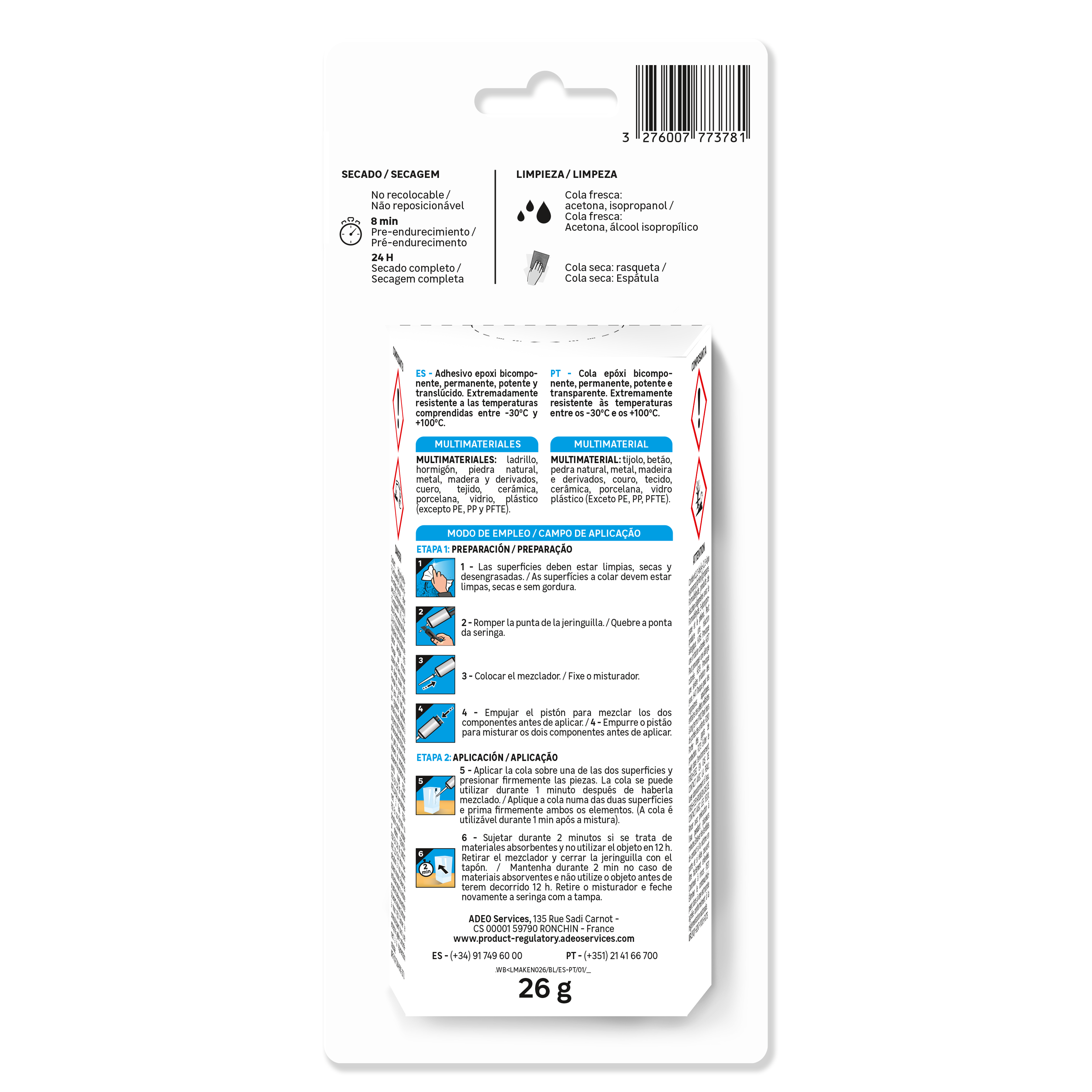 Cola epoxi AXTON 12 ml bicomponente para mezclar, para madera, vidrio, cerámica, aplicación sin herramienta, resiste al agua. Para pegar y reparar un material roto. - 2