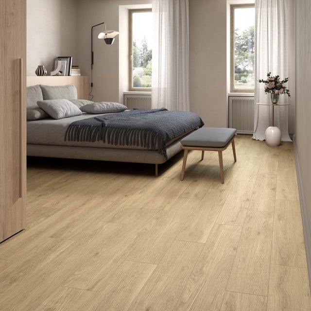 Piastrella da pavimento e rivestimento interno in gres porcellanato 20 x 120 cm rettificato dorato opaco Intemporelle R9 traffico intenso (pei 4/5) Sp. 9 mm 1.44 mq
