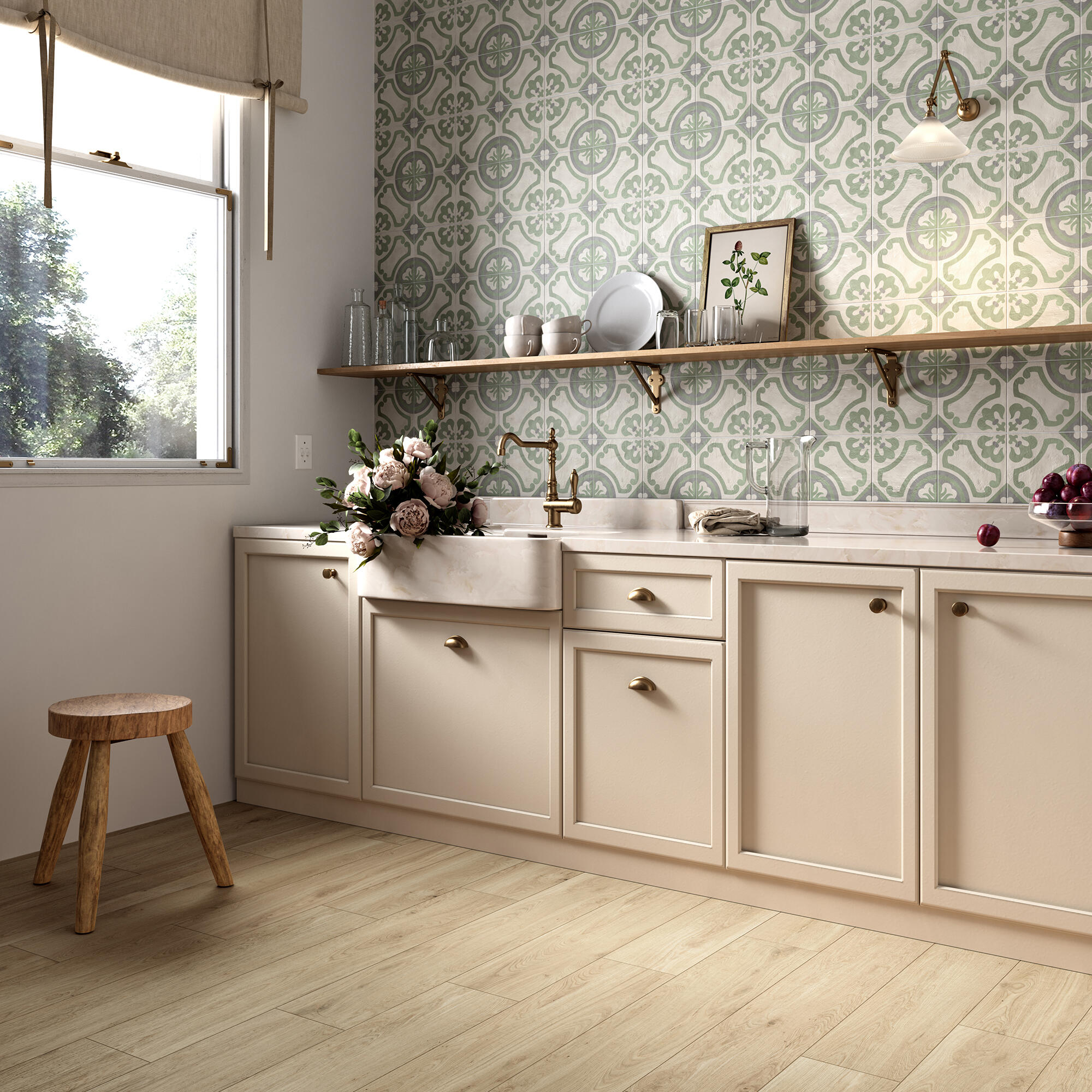 Piastrella da pavimento e rivestimento interno in gres porcellanato 20 x 120 cm rettificato non smaltato beige opaco Intemporelle R9 traffico intenso (pei 4/5) Sp. 9 mm 1.44 mq - 3